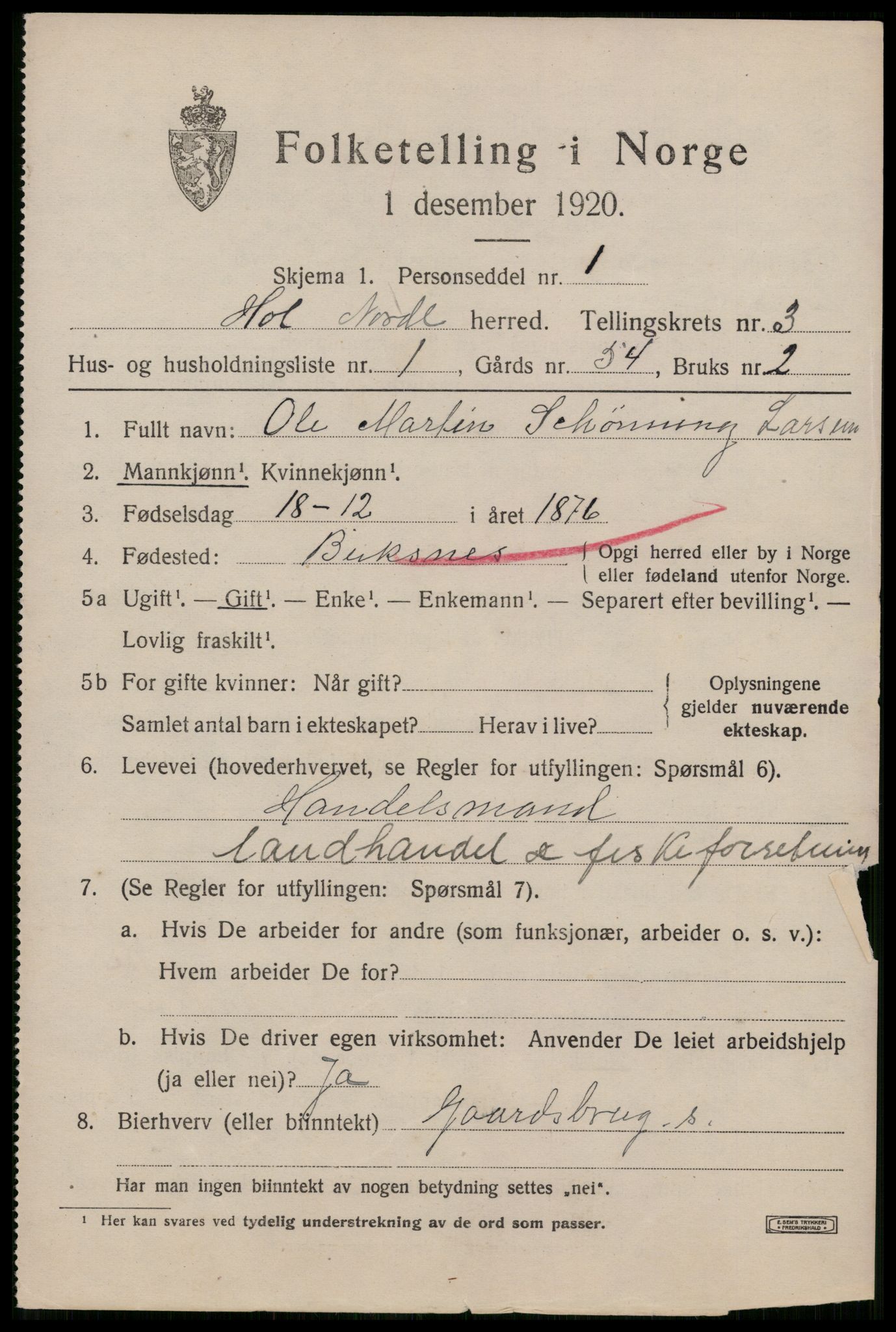 SAT, 1920 census for Hol, 1920, p. 2379