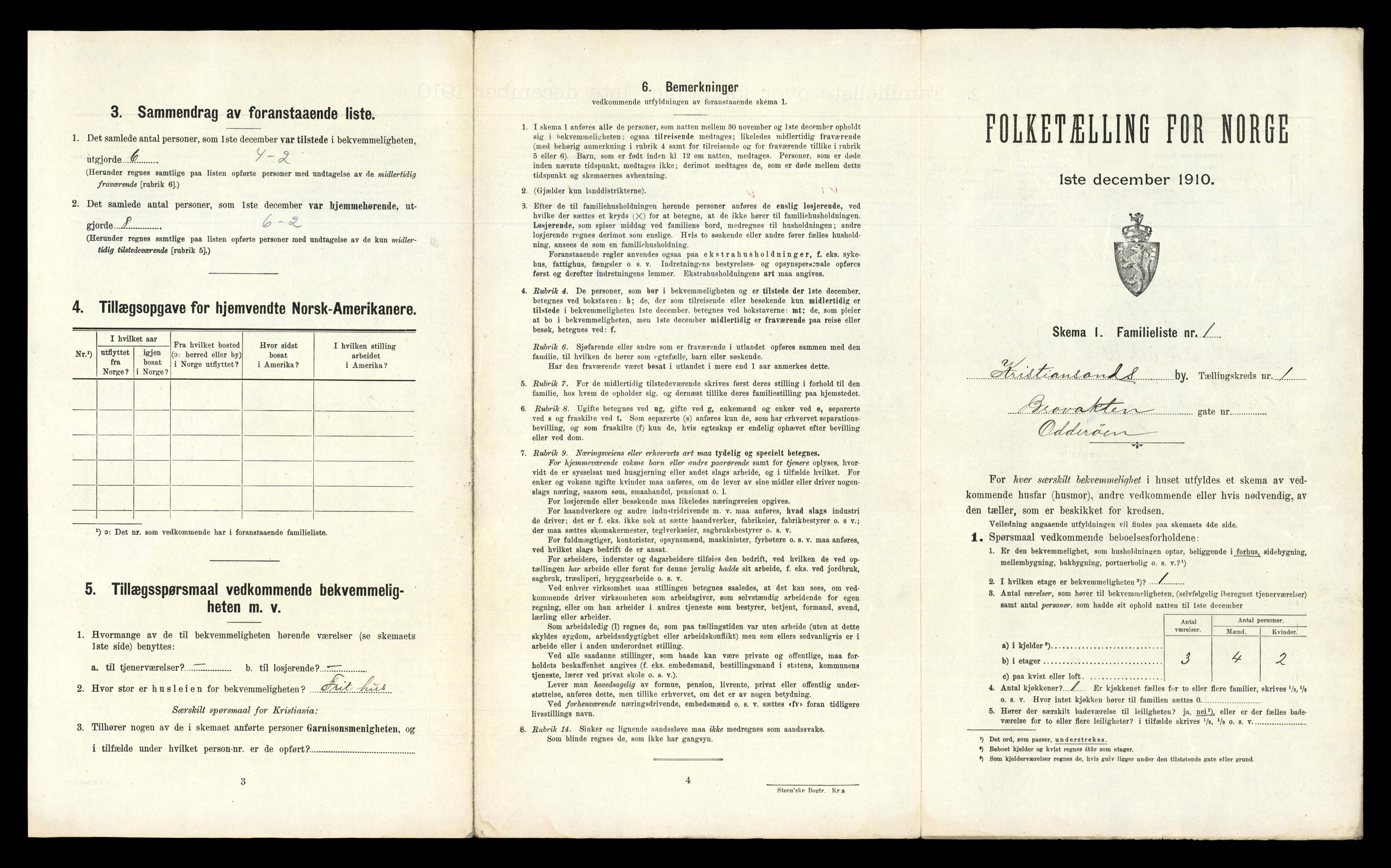 RA, 1910 census for Kristiansand, 1910, p. 354