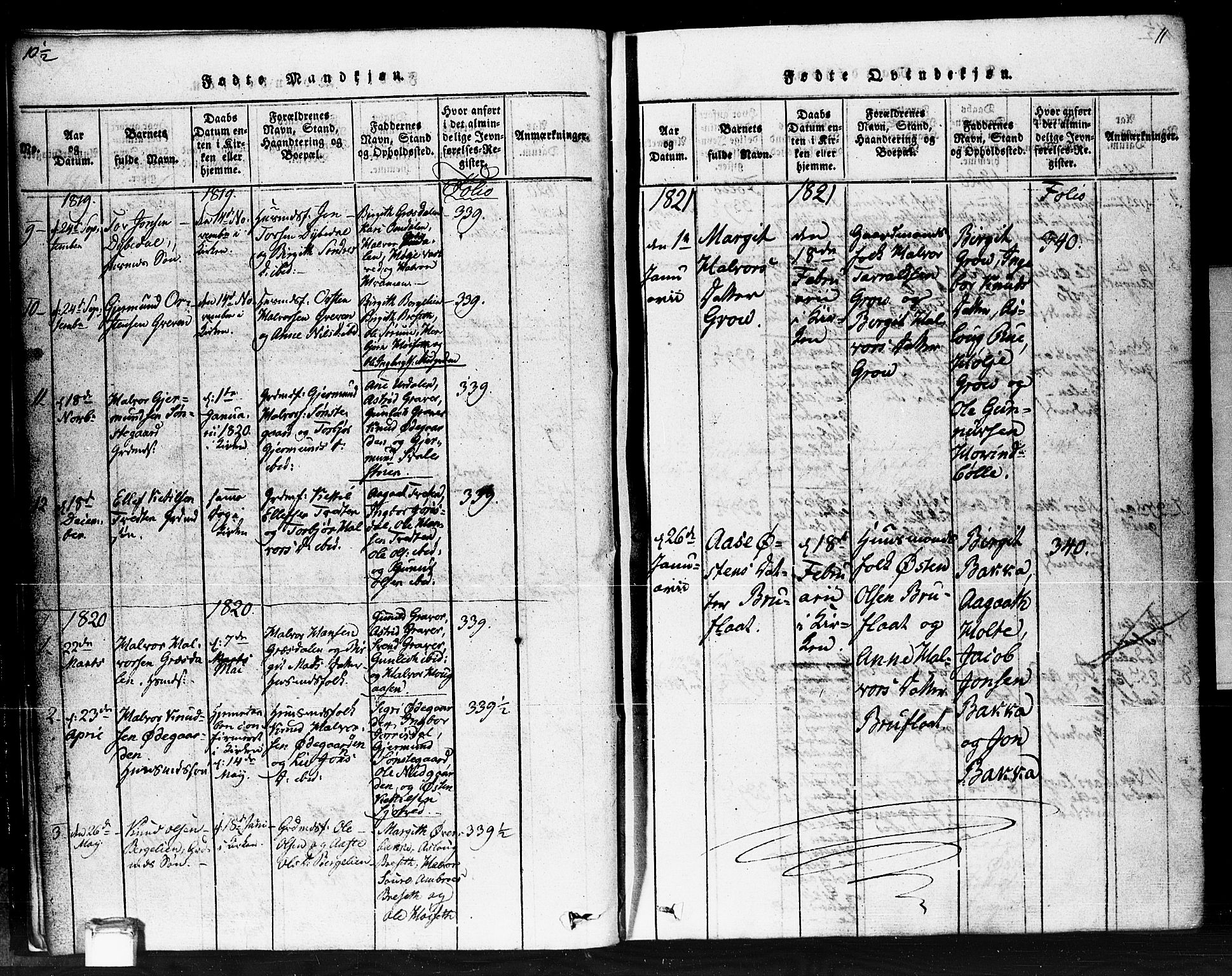 Gransherad kirkebøker, SAKO/A-267/F/Fb/L0002: Parish register (official) no. II 2, 1815-1843, p. 11