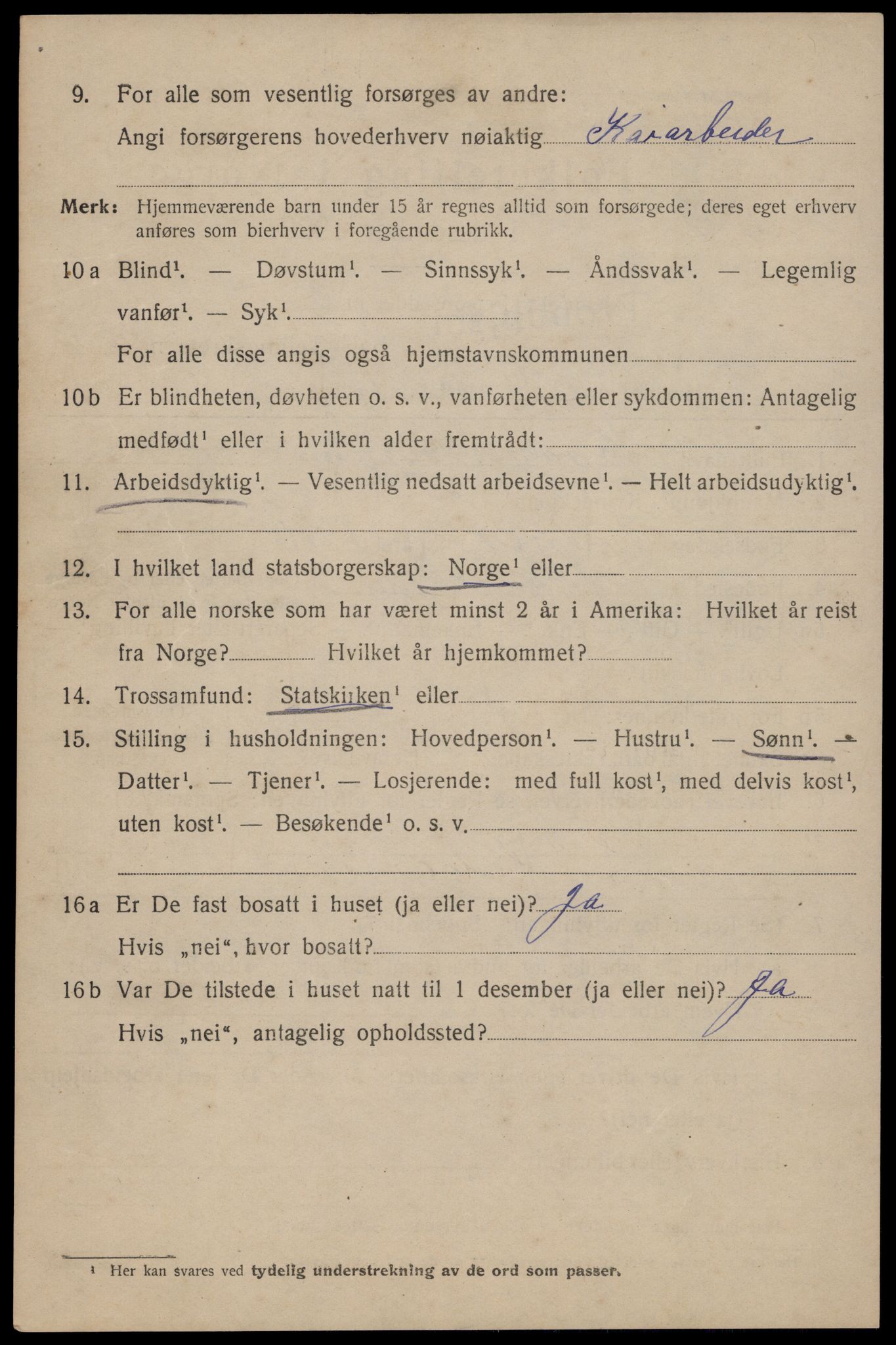 SAT, 1920 census for Trondheim, 1920, p. 96109