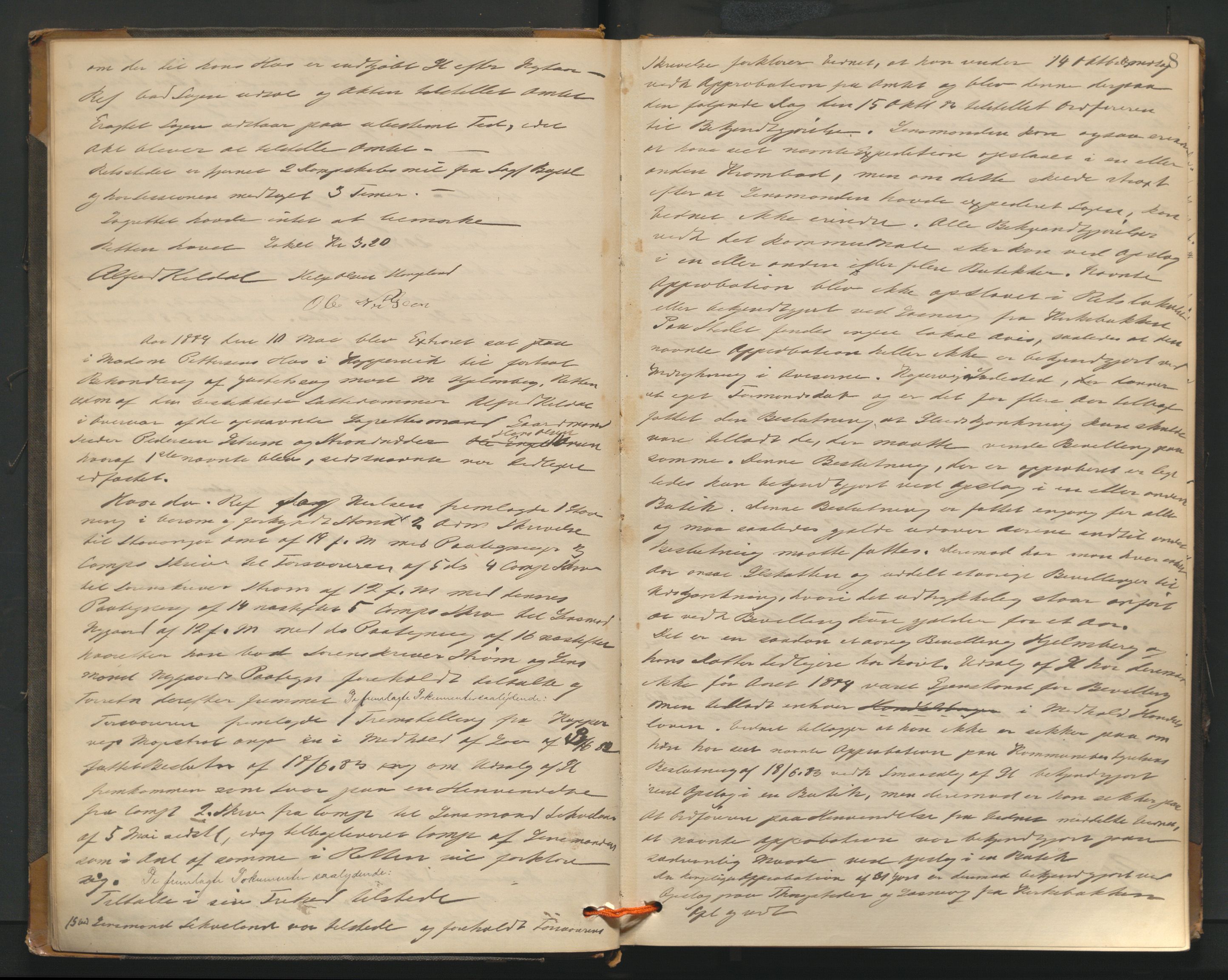 Haugesund tingrett, AV/SAST-A-101415/01/V/VB/VBd/L0001: Ekstrarettsprotokoll, 1883, p. 8