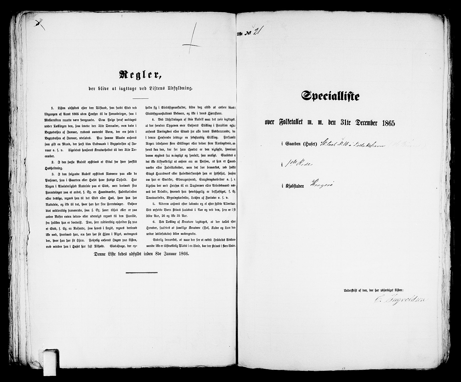 RA, 1865 census for Kragerø/Kragerø, 1865, p. 51