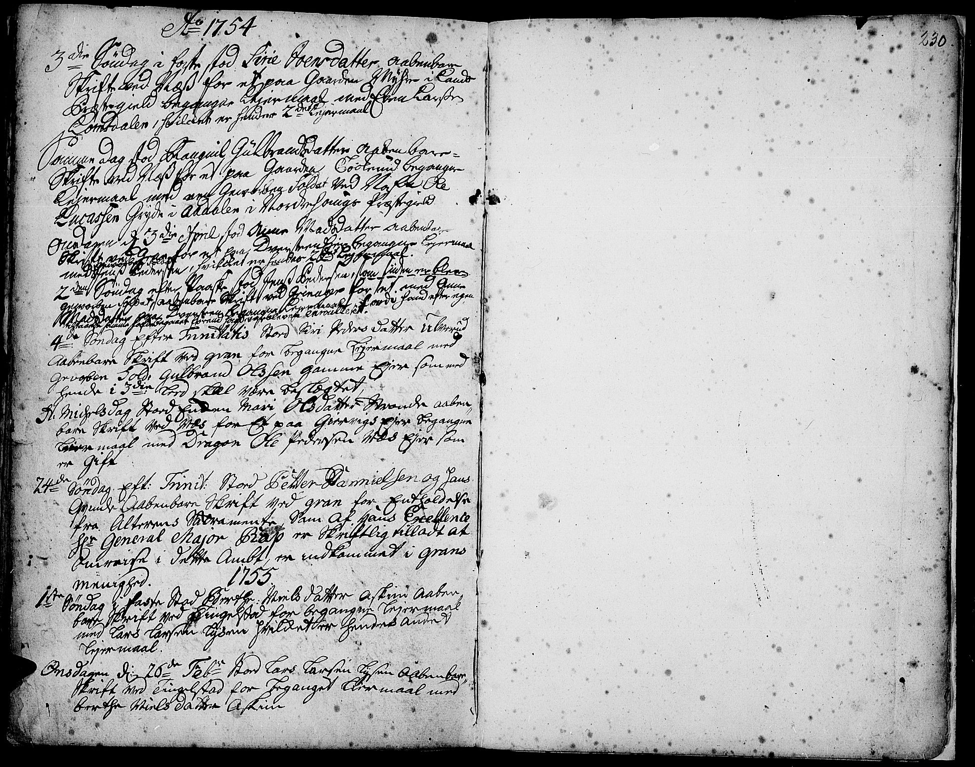 Gran prestekontor, AV/SAH-PREST-112/H/Ha/Haa/L0003: Parish register (official) no. 3, 1745-1758, p. 230