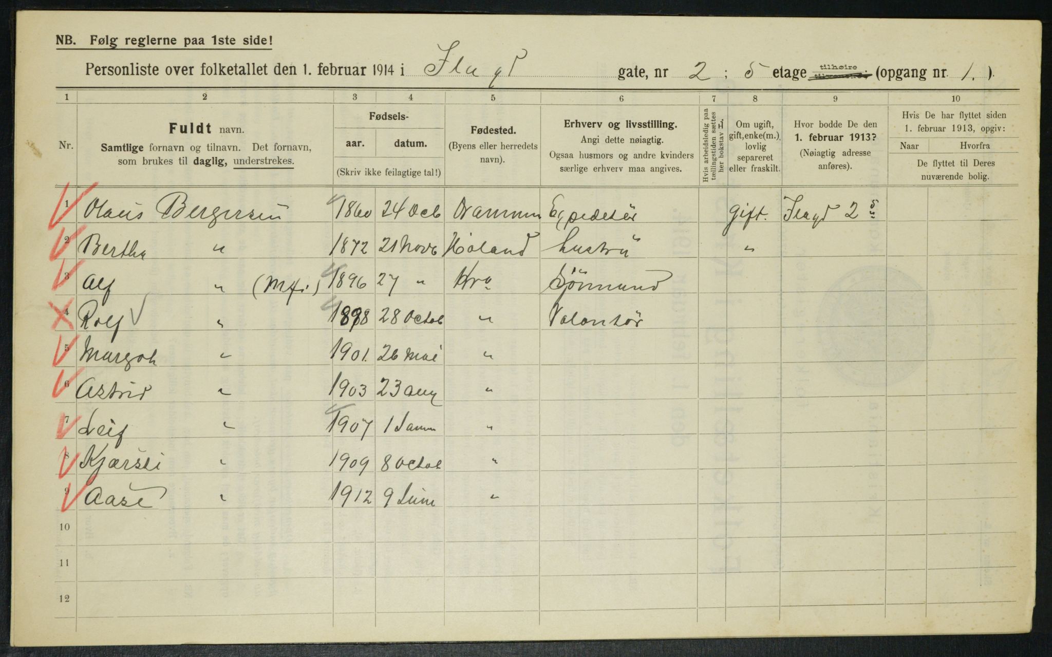 OBA, Municipal Census 1914 for Kristiania, 1914, p. 43187