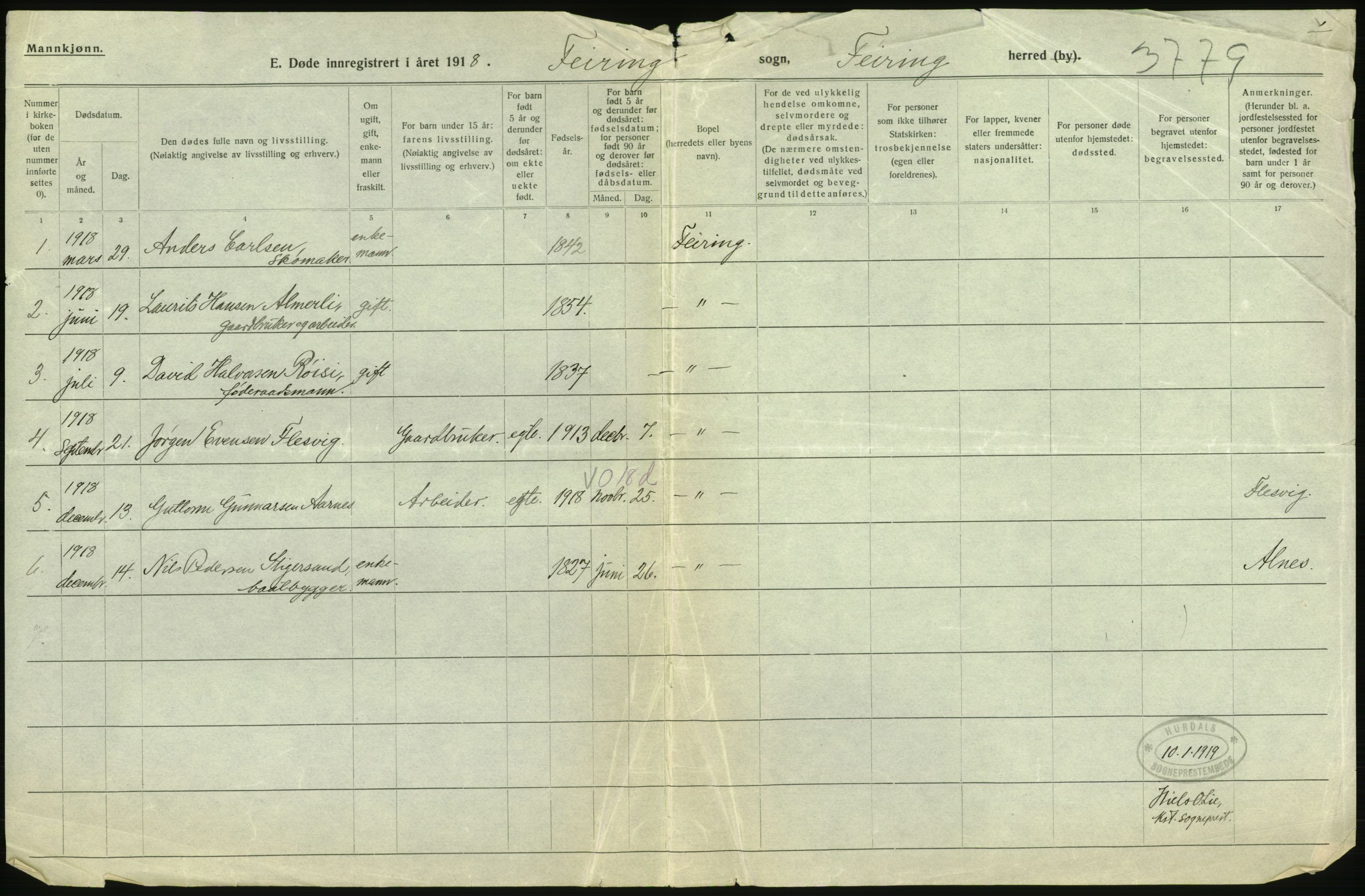 Statistisk sentralbyrå, Sosiodemografiske emner, Befolkning, RA/S-2228/D/Df/Dfb/Dfbh/L0006: Akershus fylke: Døde. Bygder og byer., 1918, p. 344