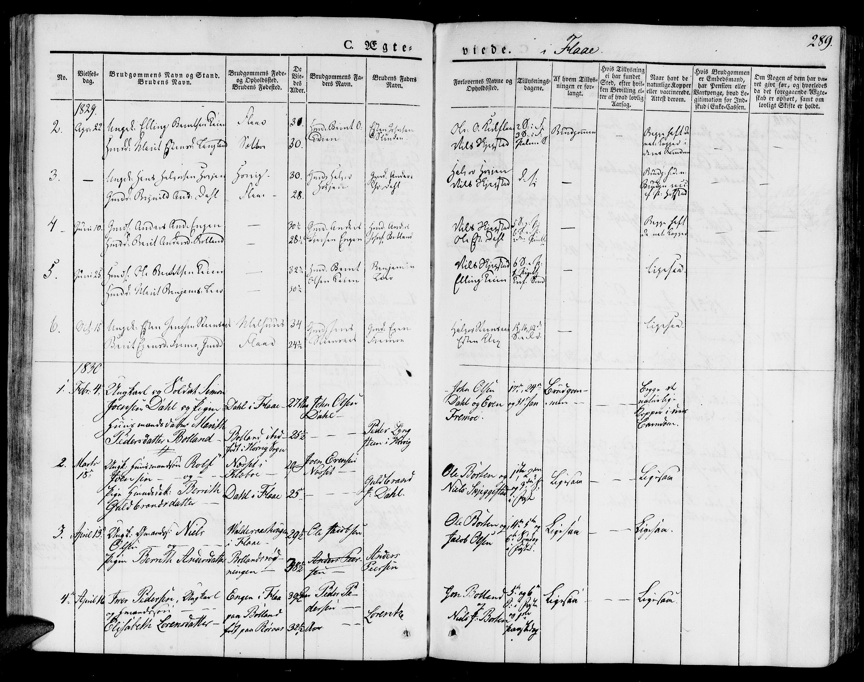 Ministerialprotokoller, klokkerbøker og fødselsregistre - Sør-Trøndelag, SAT/A-1456/691/L1072: Parish register (official) no. 691A05 /3, 1826-1841, p. 289