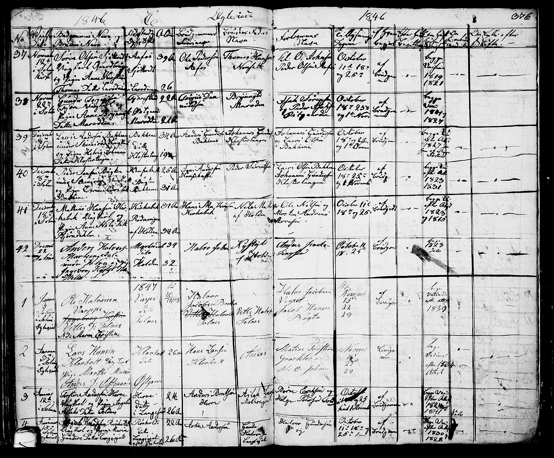 Solum kirkebøker, SAKO/A-306/G/Ga/L0002: Parish register (copy) no. I 2, 1834-1848, p. 376