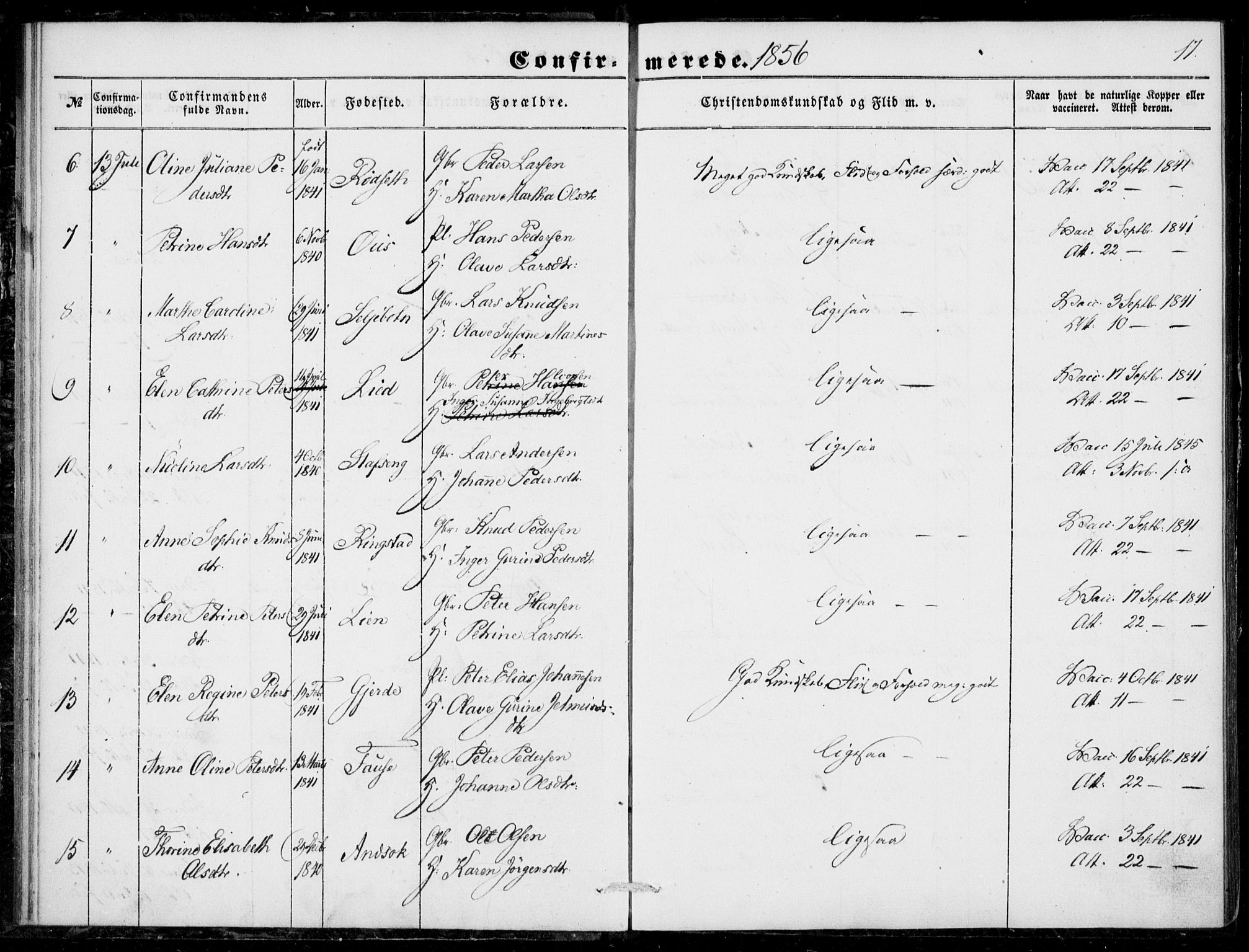 Ministerialprotokoller, klokkerbøker og fødselsregistre - Møre og Romsdal, AV/SAT-A-1454/520/L0281: Parish register (official) no. 520A10, 1851-1881, p. 17