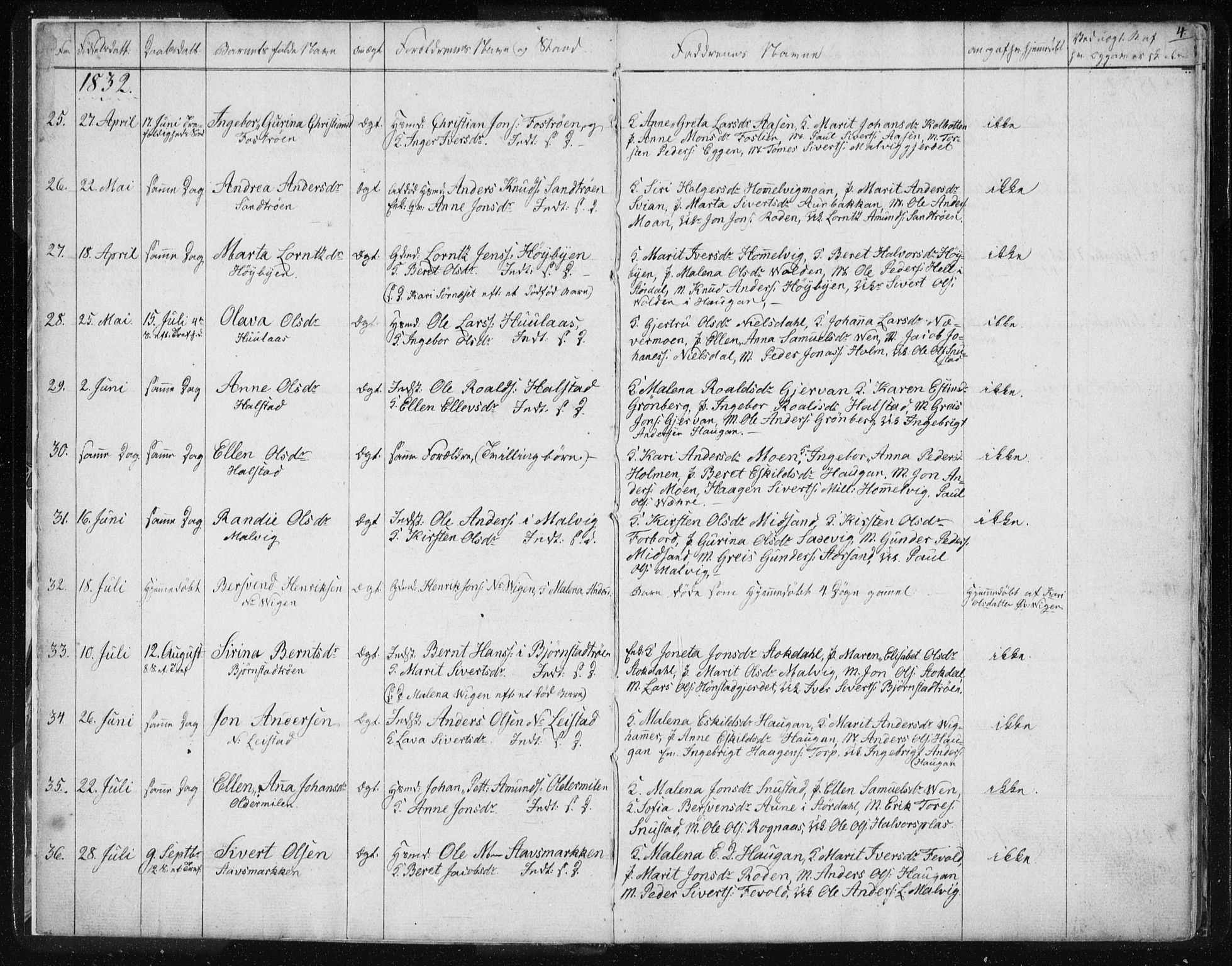 Ministerialprotokoller, klokkerbøker og fødselsregistre - Sør-Trøndelag, SAT/A-1456/616/L0405: Parish register (official) no. 616A02, 1831-1842, p. 4