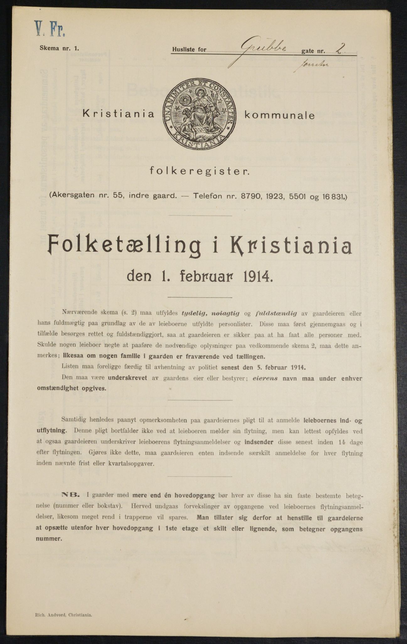 OBA, Municipal Census 1914 for Kristiania, 1914, p. 30296