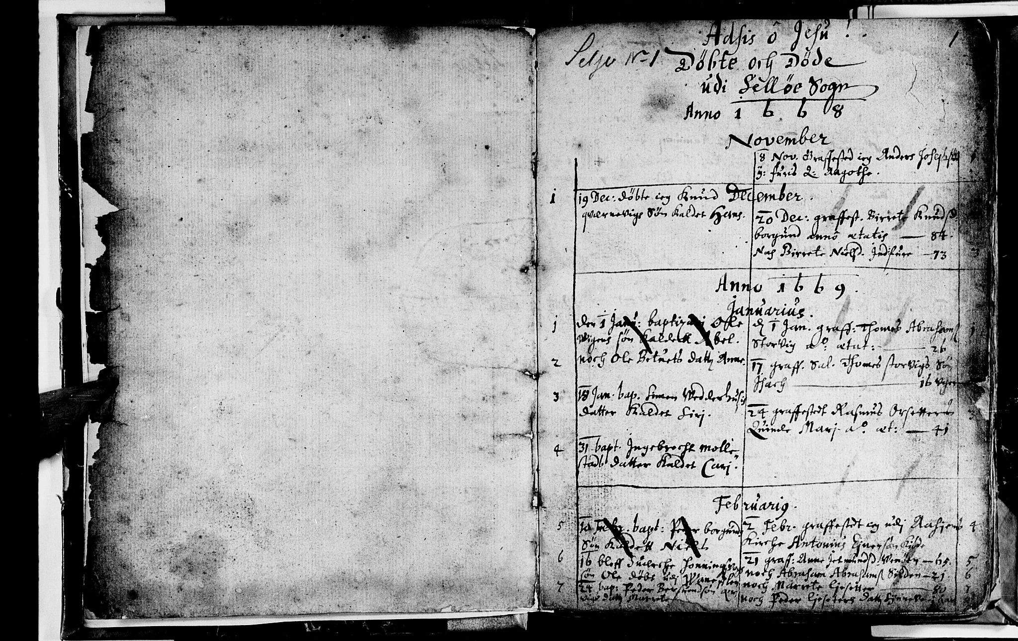 Selje sokneprestembete, SAB/A-99938/H/Ha/Haa/Haaa: Parish register (official) no. A 1, 1668-1696, p. 1