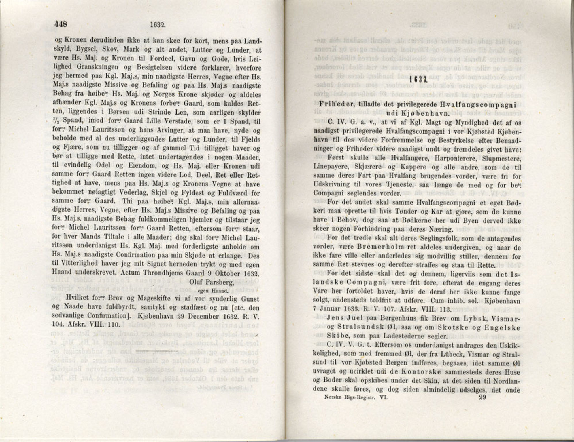 Publikasjoner utgitt av Det Norske Historiske Kildeskriftfond, PUBL/-/-/-: Norske Rigs-Registranter, bind 6, 1628-1634, p. 448-449