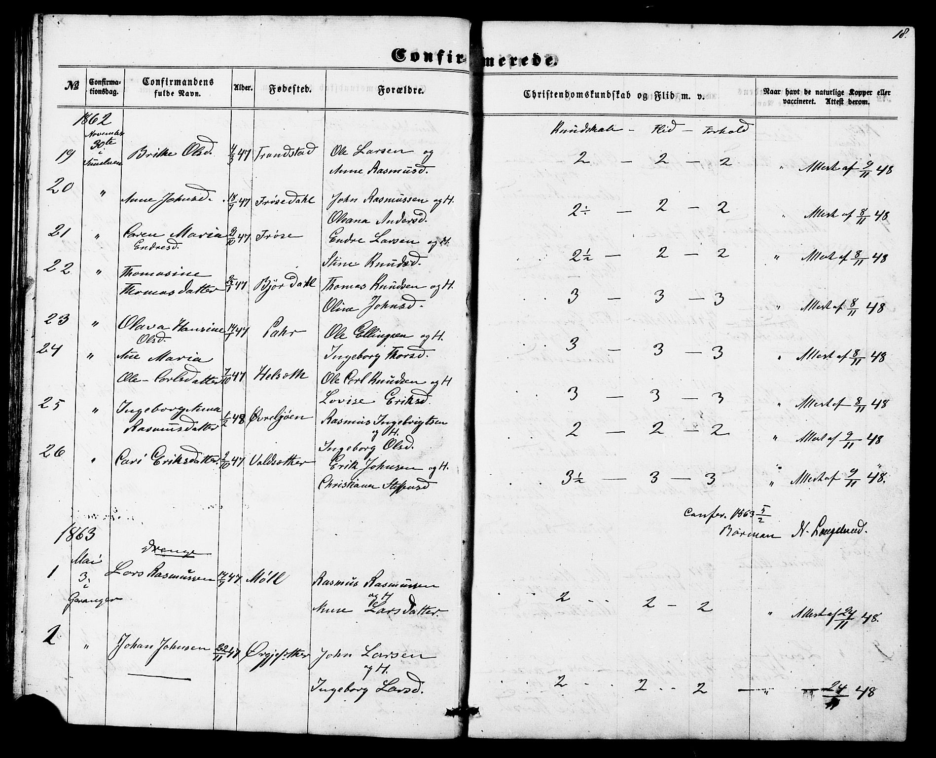 Ministerialprotokoller, klokkerbøker og fødselsregistre - Møre og Romsdal, SAT/A-1454/517/L0225: Parish register (official) no. 517A05, 1858-1871, p. 18