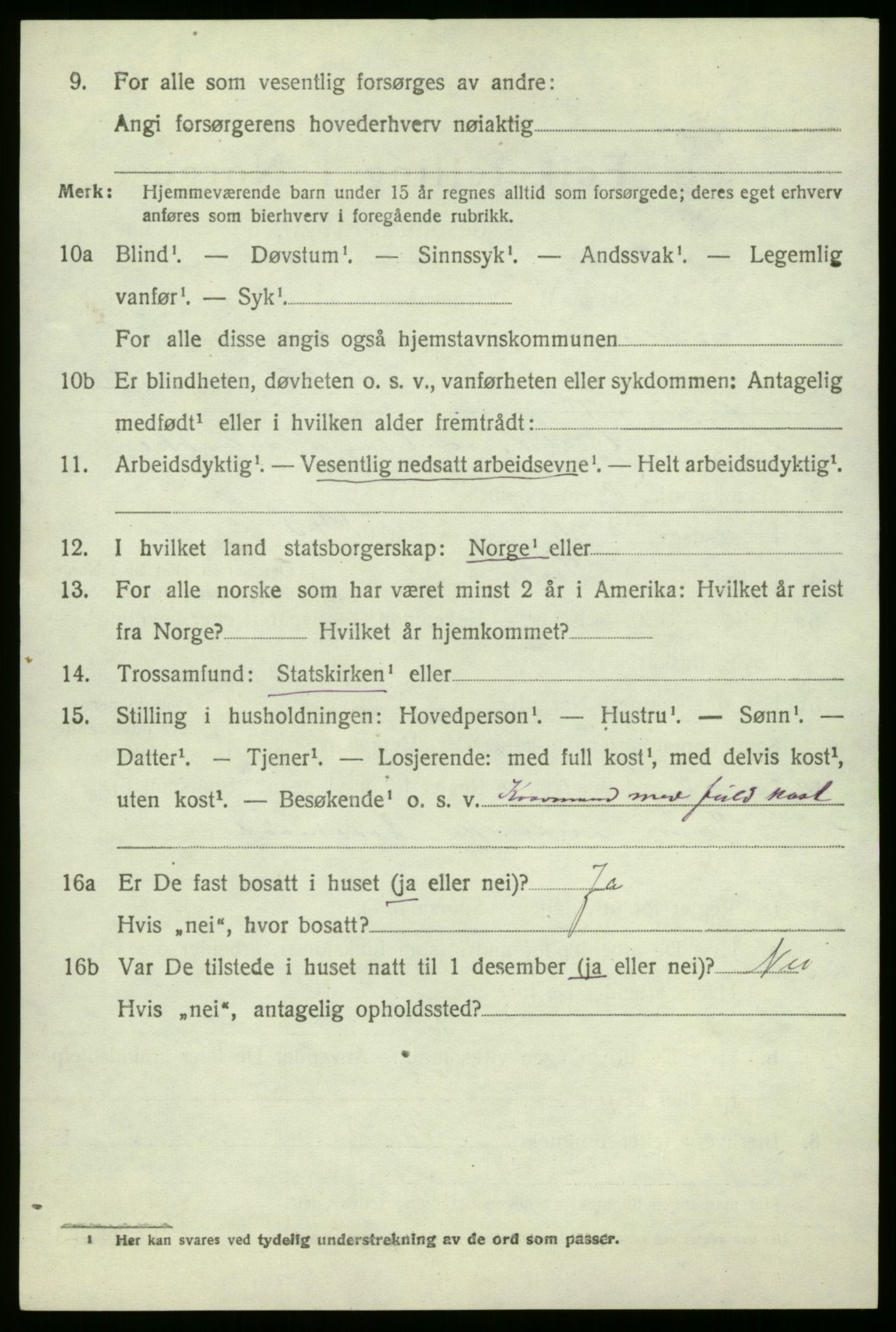 SAB, 1920 census for Solund, 1920, p. 2723