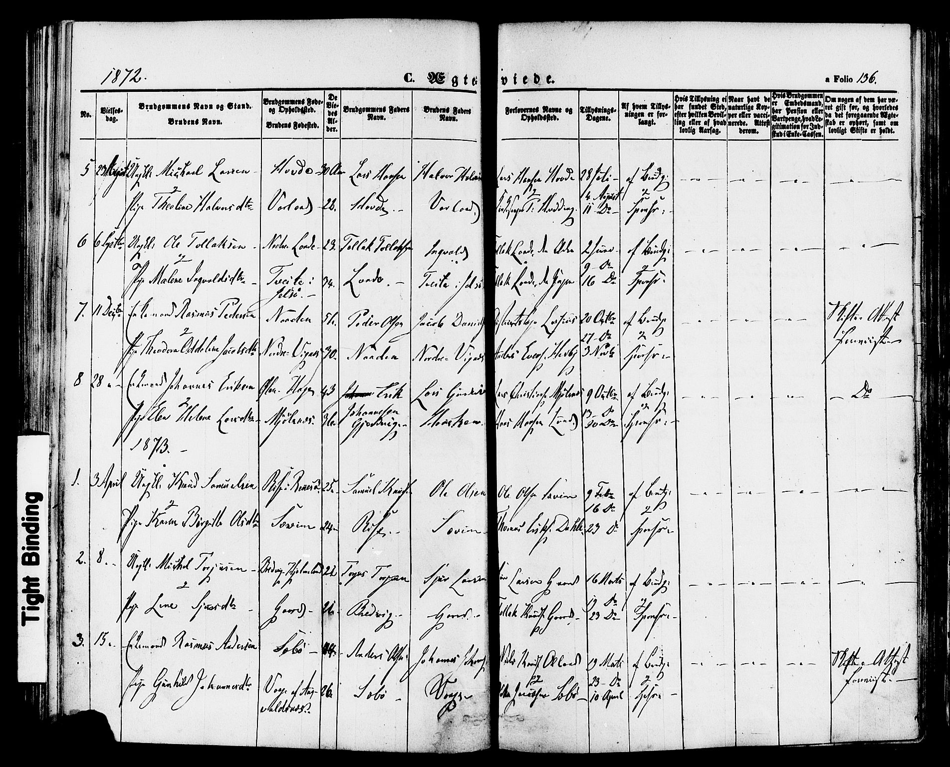 Finnøy sokneprestkontor, AV/SAST-A-101825/H/Ha/Haa/L0008: Parish register (official) no. A 8, 1863-1878, p. 136