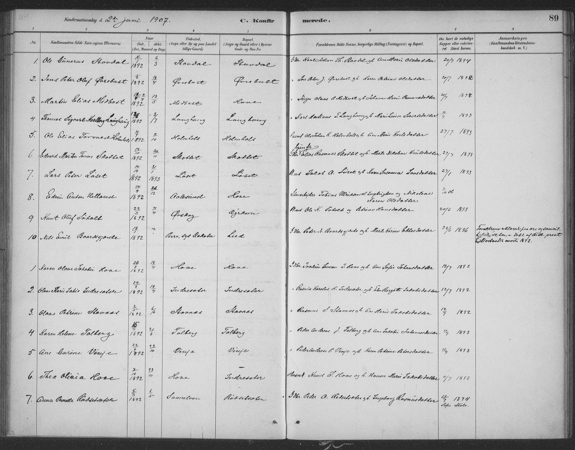 Ministerialprotokoller, klokkerbøker og fødselsregistre - Møre og Romsdal, SAT/A-1454/521/L0299: Parish register (official) no. 521A01, 1882-1907, p. 89