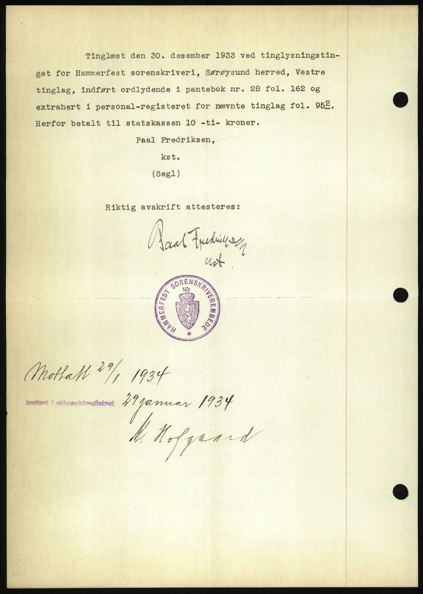 Oslo byskriverembete, AV/SAO-A-10227/2/G/Gb/L0072: Tinglyste ektepakter, Finnmark, bind 1, 1928-1950