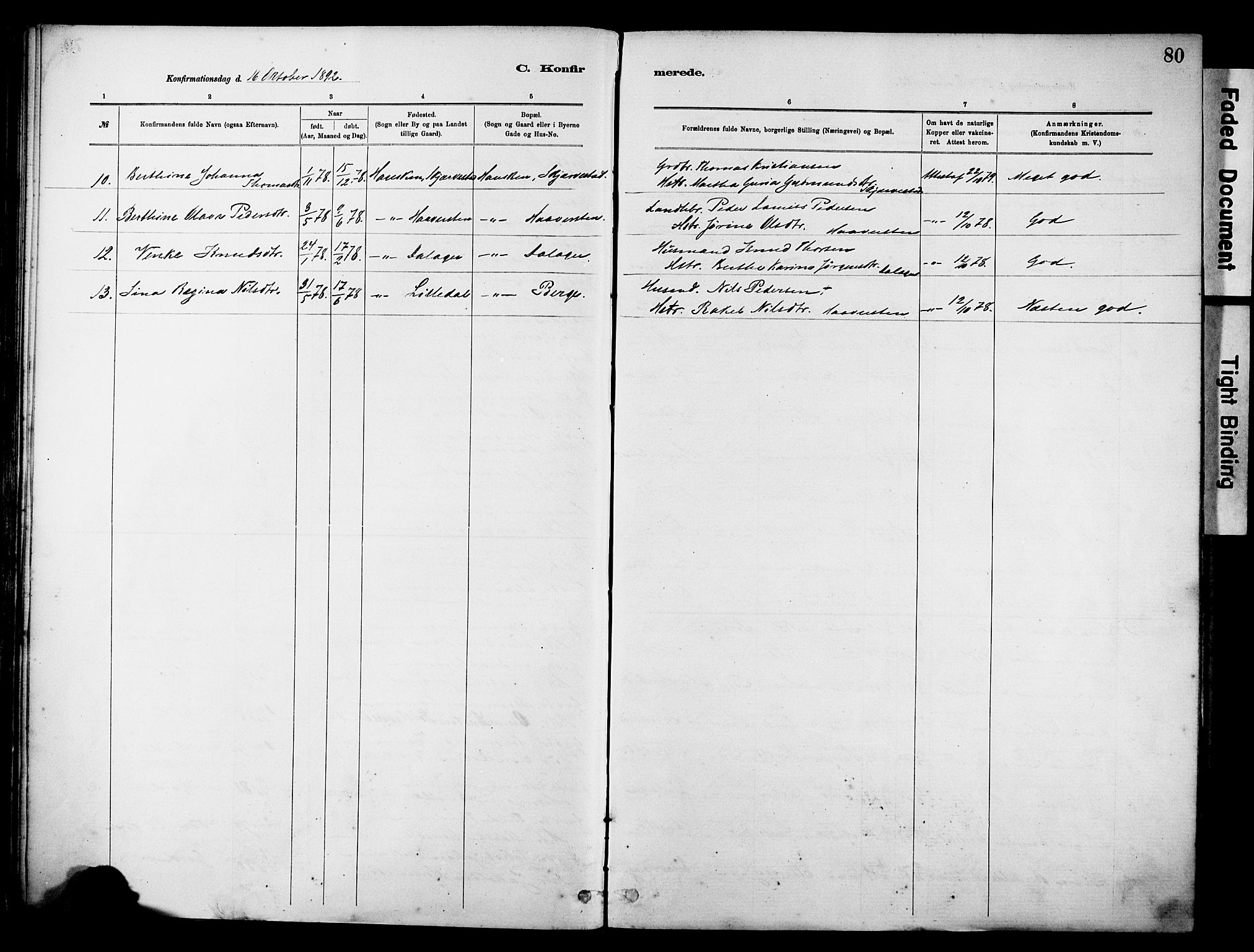 Rennesøy sokneprestkontor, AV/SAST-A -101827/H/Ha/Haa/L0012: Parish register (official) no. A 13, 1885-1917, p. 80