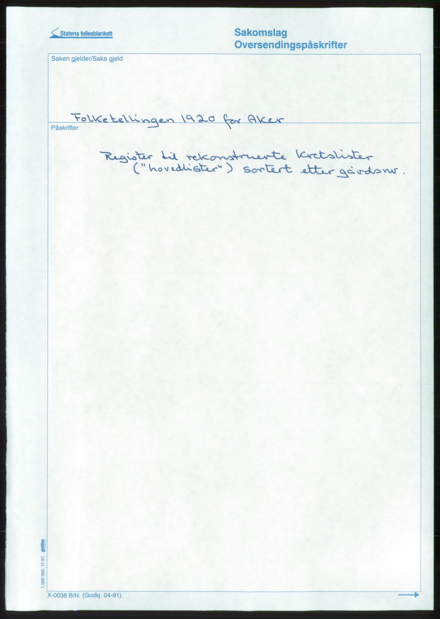 SAO, 1920 census for Aker, 1920, p. 379