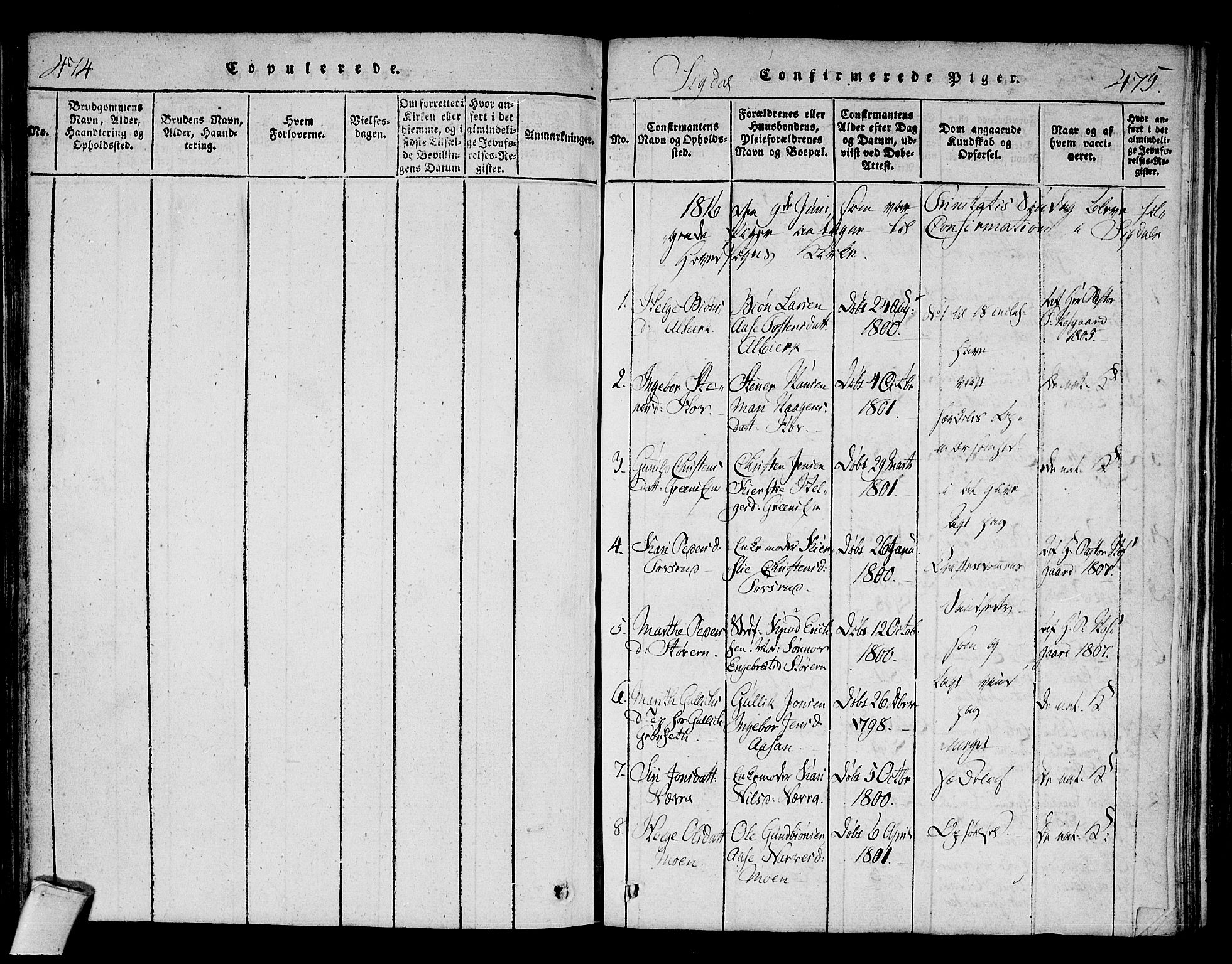 Sigdal kirkebøker, SAKO/A-245/F/Fa/L0005: Parish register (official) no. I 5 /1, 1815-1829, p. 474-475