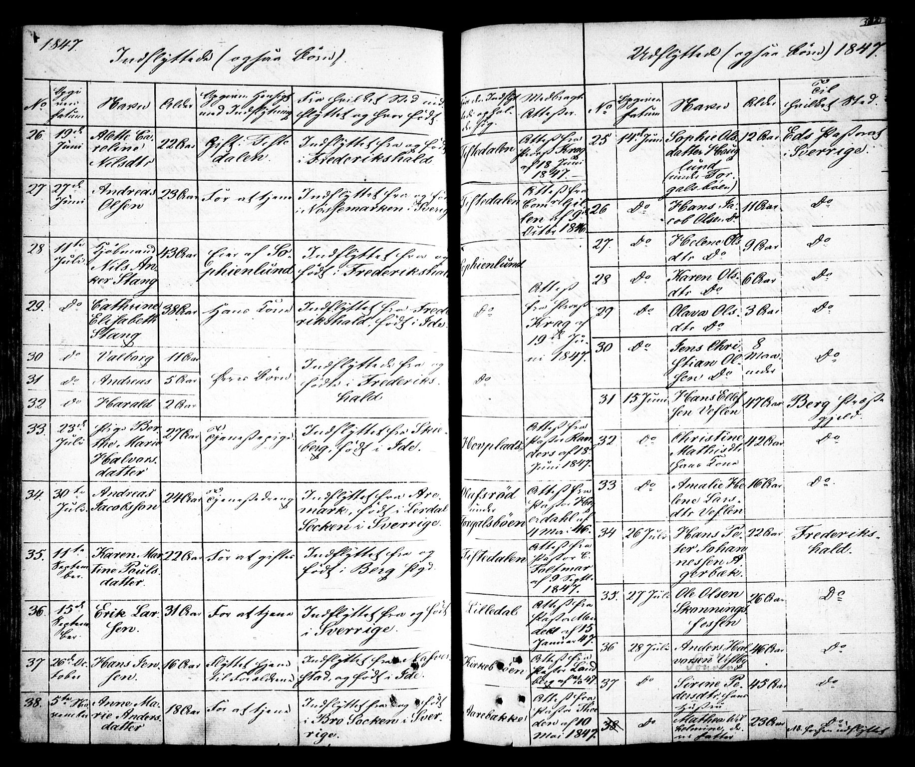 Idd prestekontor Kirkebøker, AV/SAO-A-10911/F/Fc/L0003: Parish register (official) no. III 3, 1832-1847, p. 332