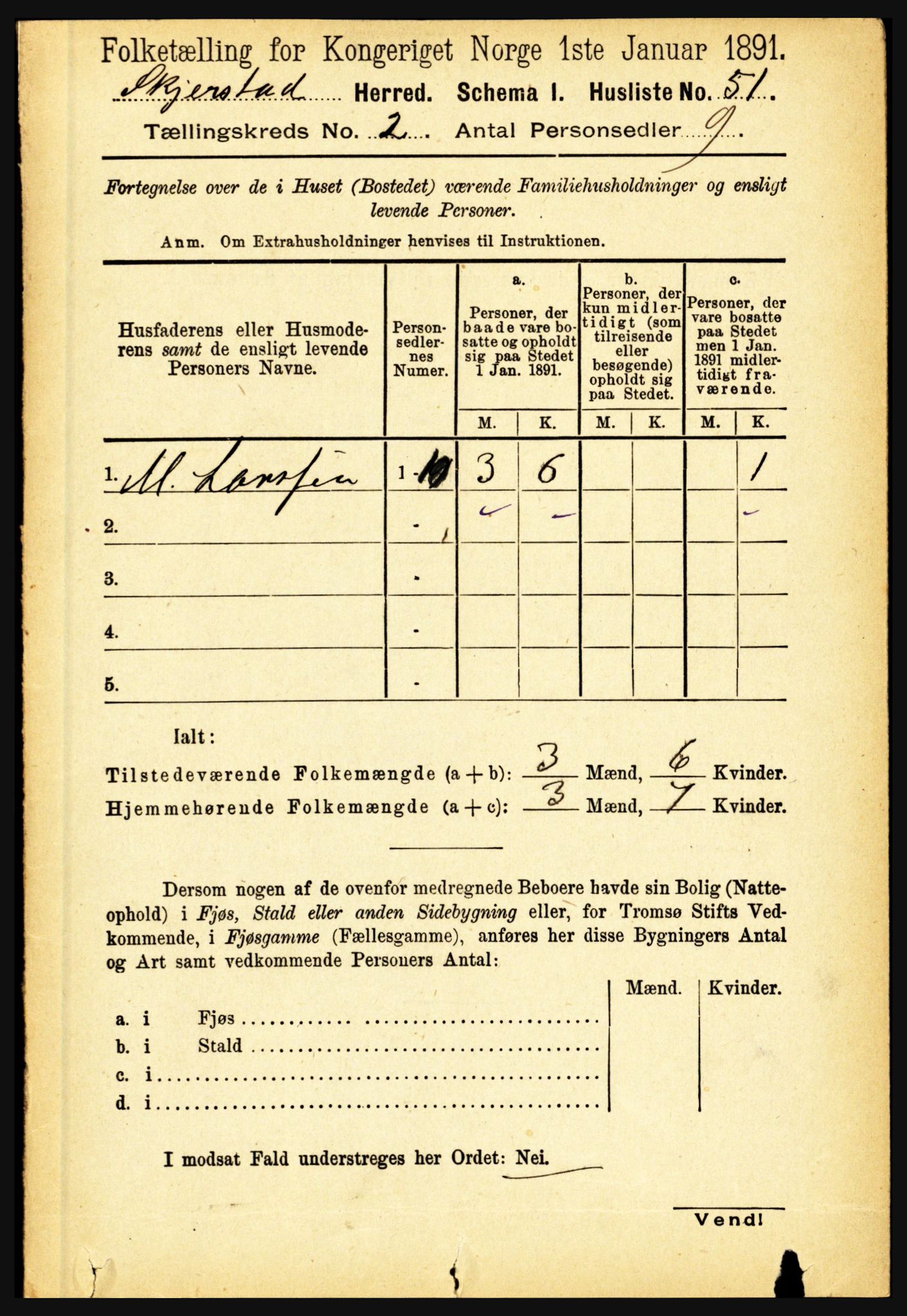 RA, 1891 census for 1842 Skjerstad, 1891, p. 346