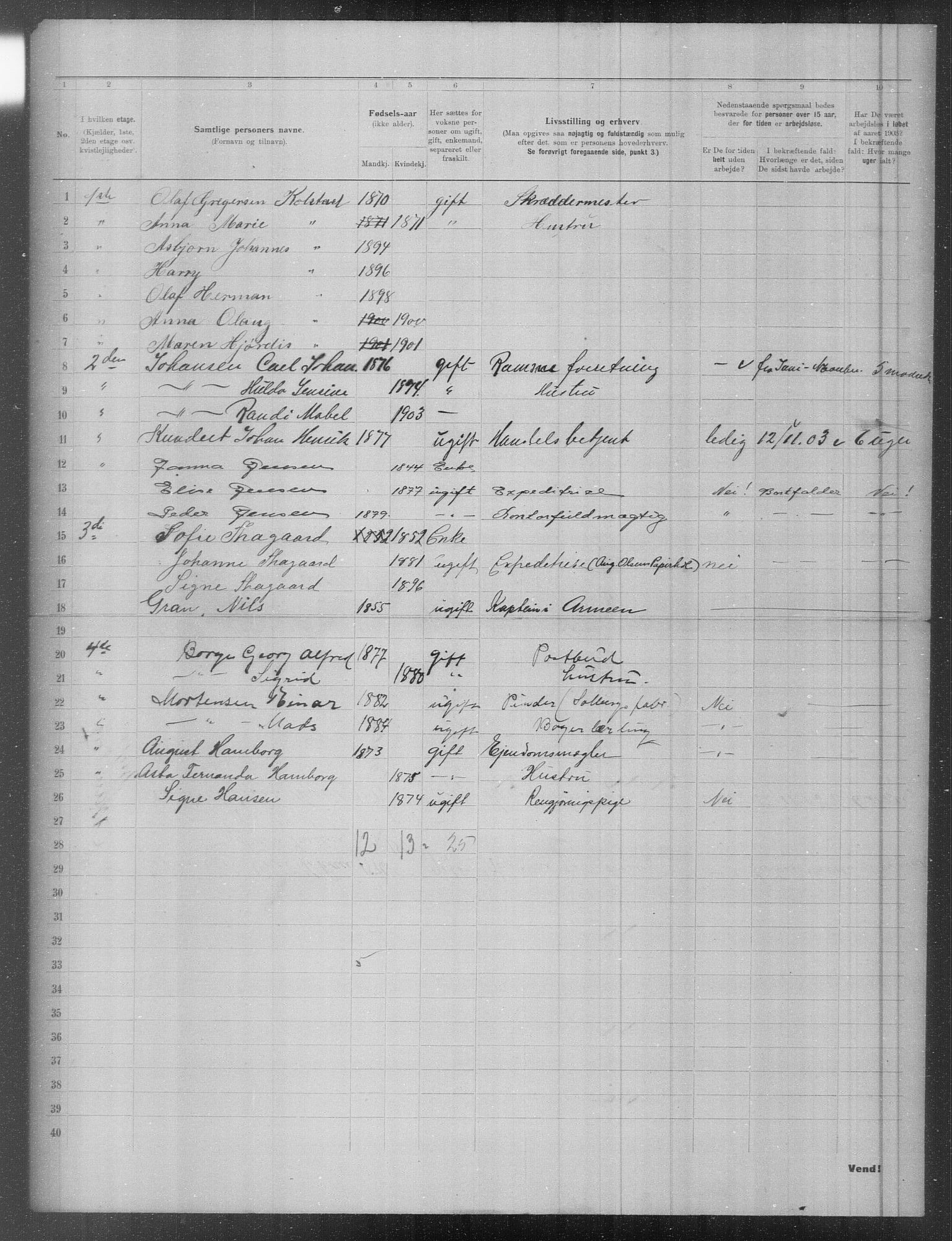 OBA, Municipal Census 1903 for Kristiania, 1903, p. 6660