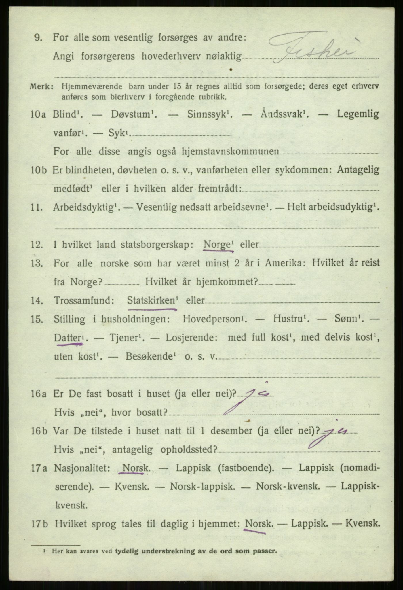 SATØ, 1920 census for Helgøy, 1920, p. 1572