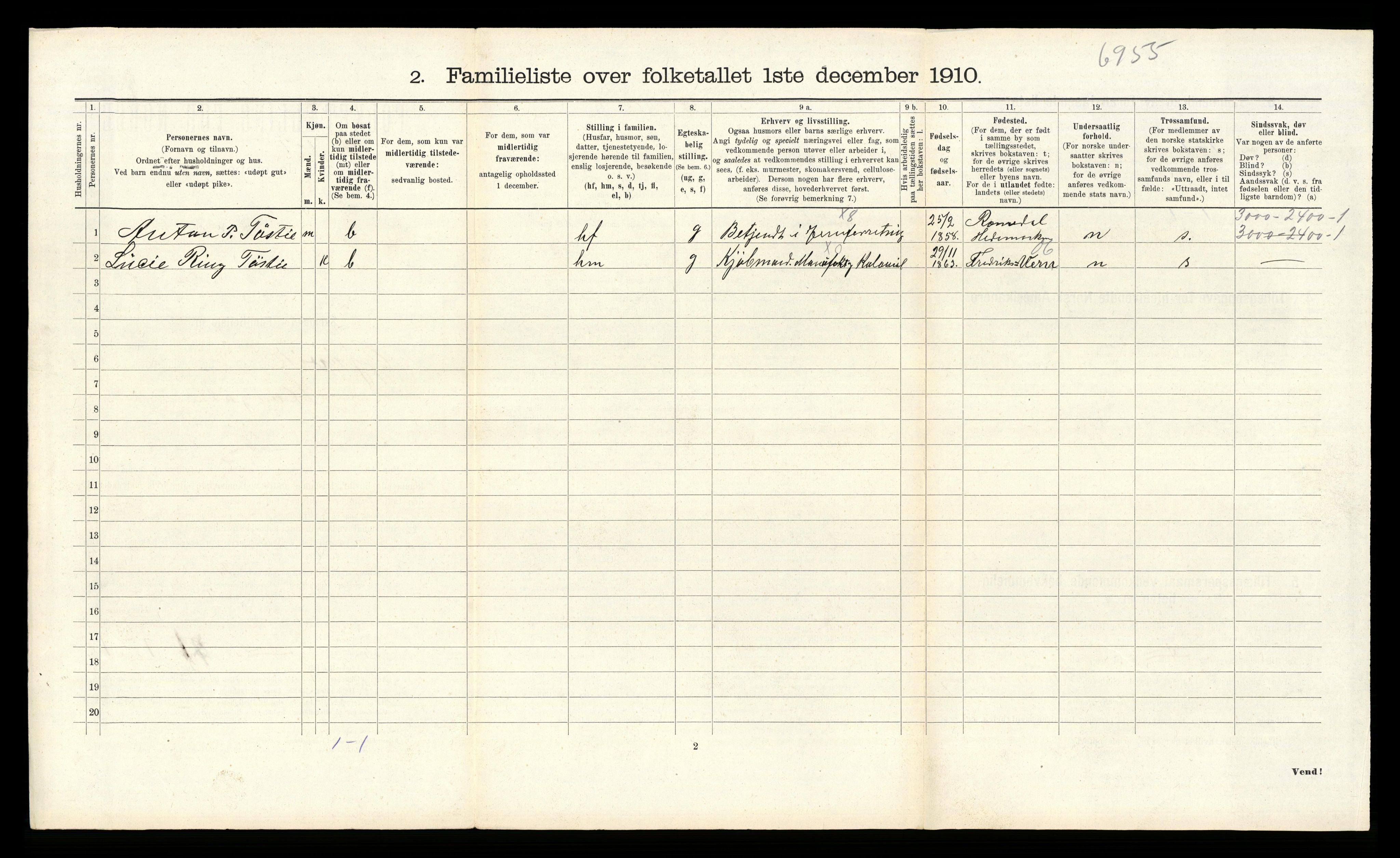 RA, 1910 census for Gjøvik, 1910, p. 489