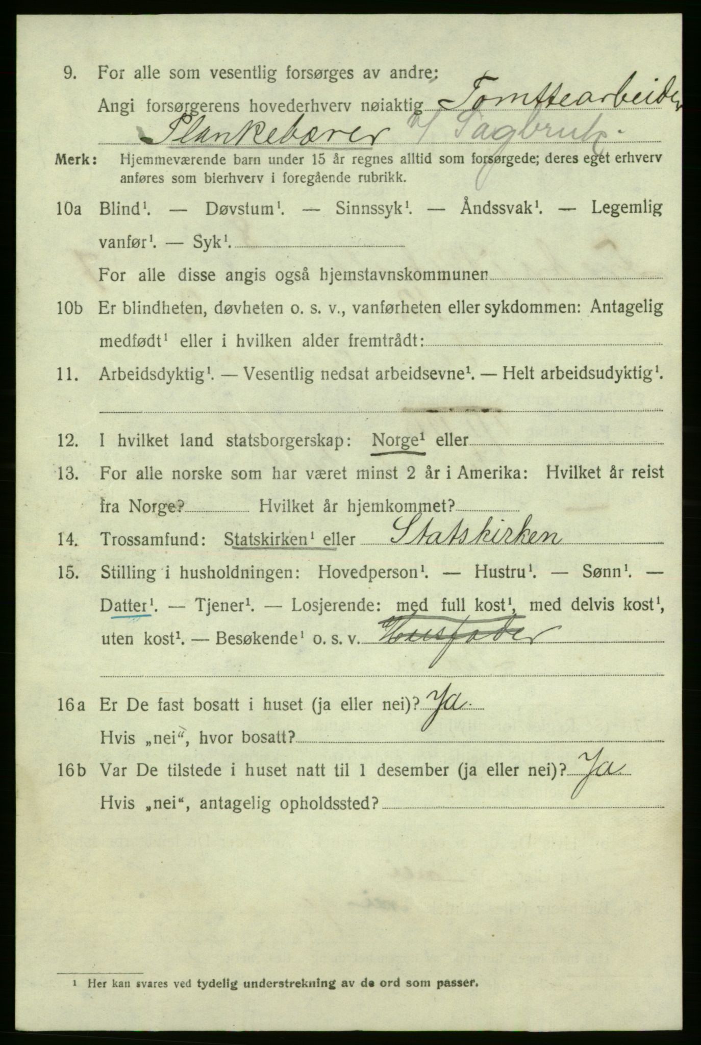 SAO, 1920 census for Fredrikshald, 1920, p. 14051