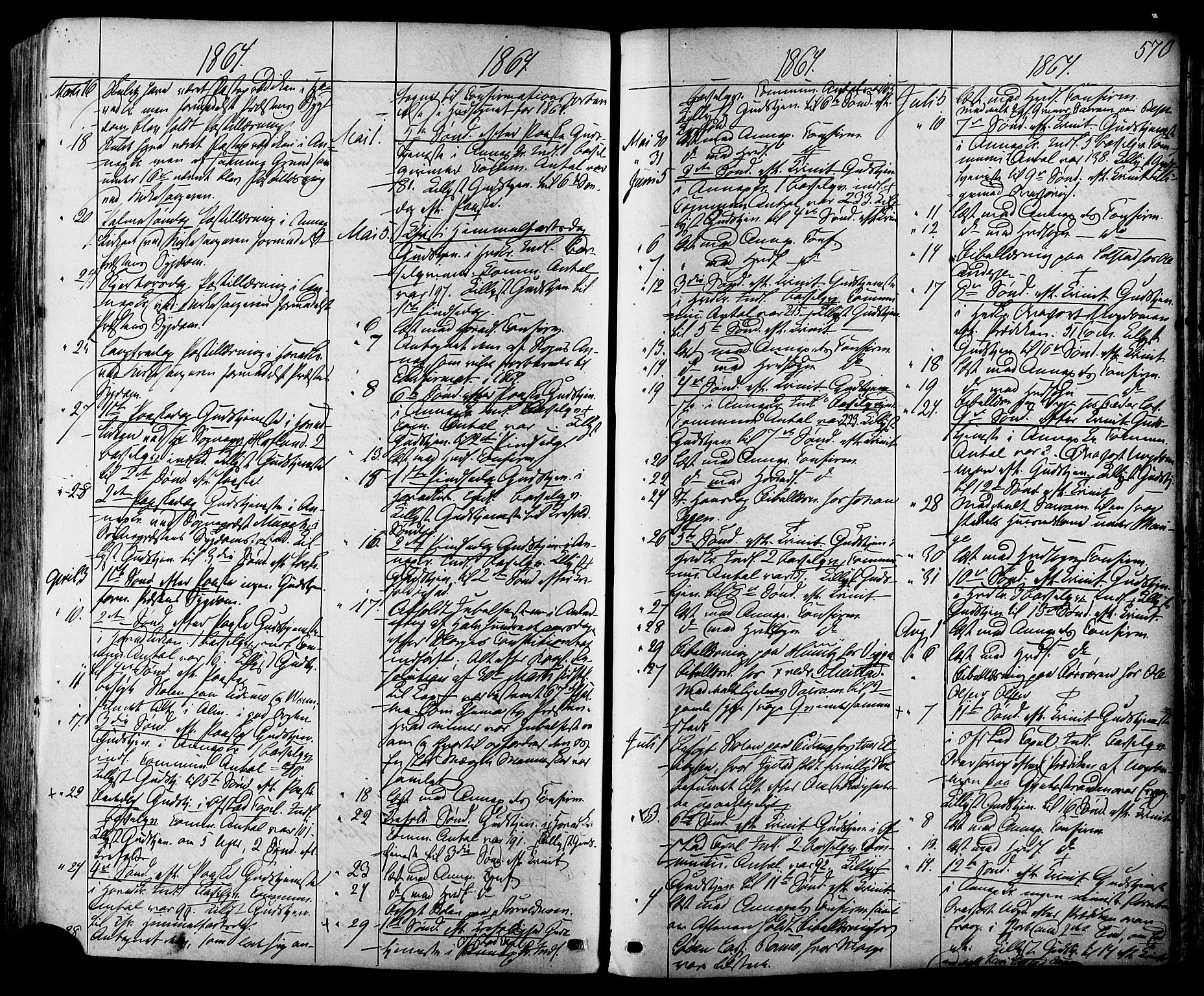 Ministerialprotokoller, klokkerbøker og fødselsregistre - Sør-Trøndelag, SAT/A-1456/665/L0772: Parish register (official) no. 665A07, 1856-1878, p. 570