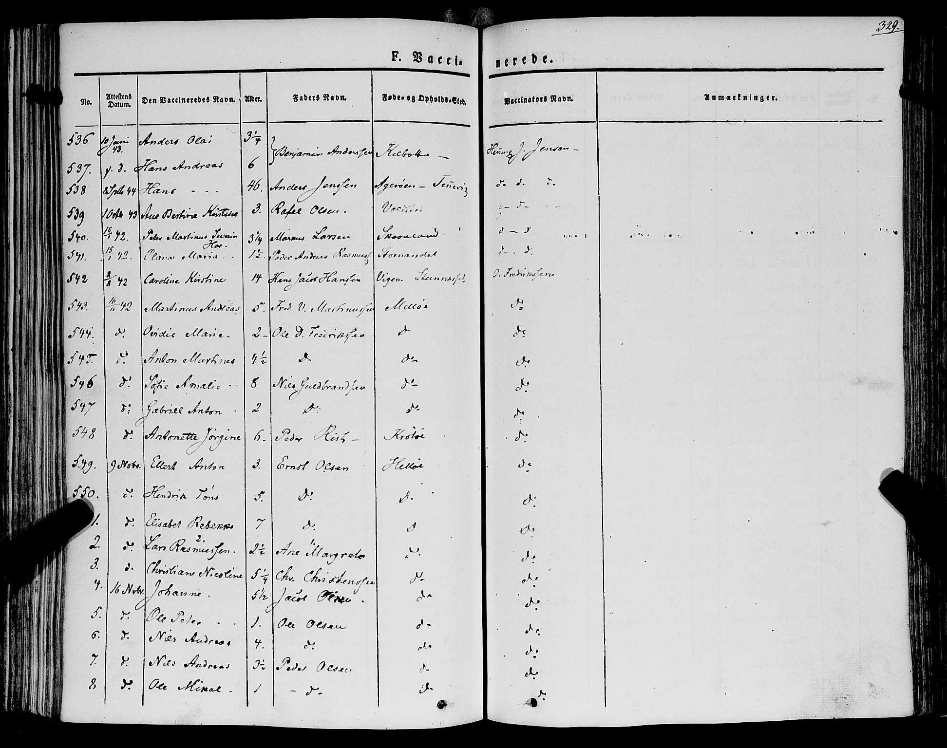 Trondenes sokneprestkontor, SATØ/S-1319/H/Ha/L0009kirke: Parish register (official) no. 9, 1841-1852, p. 329