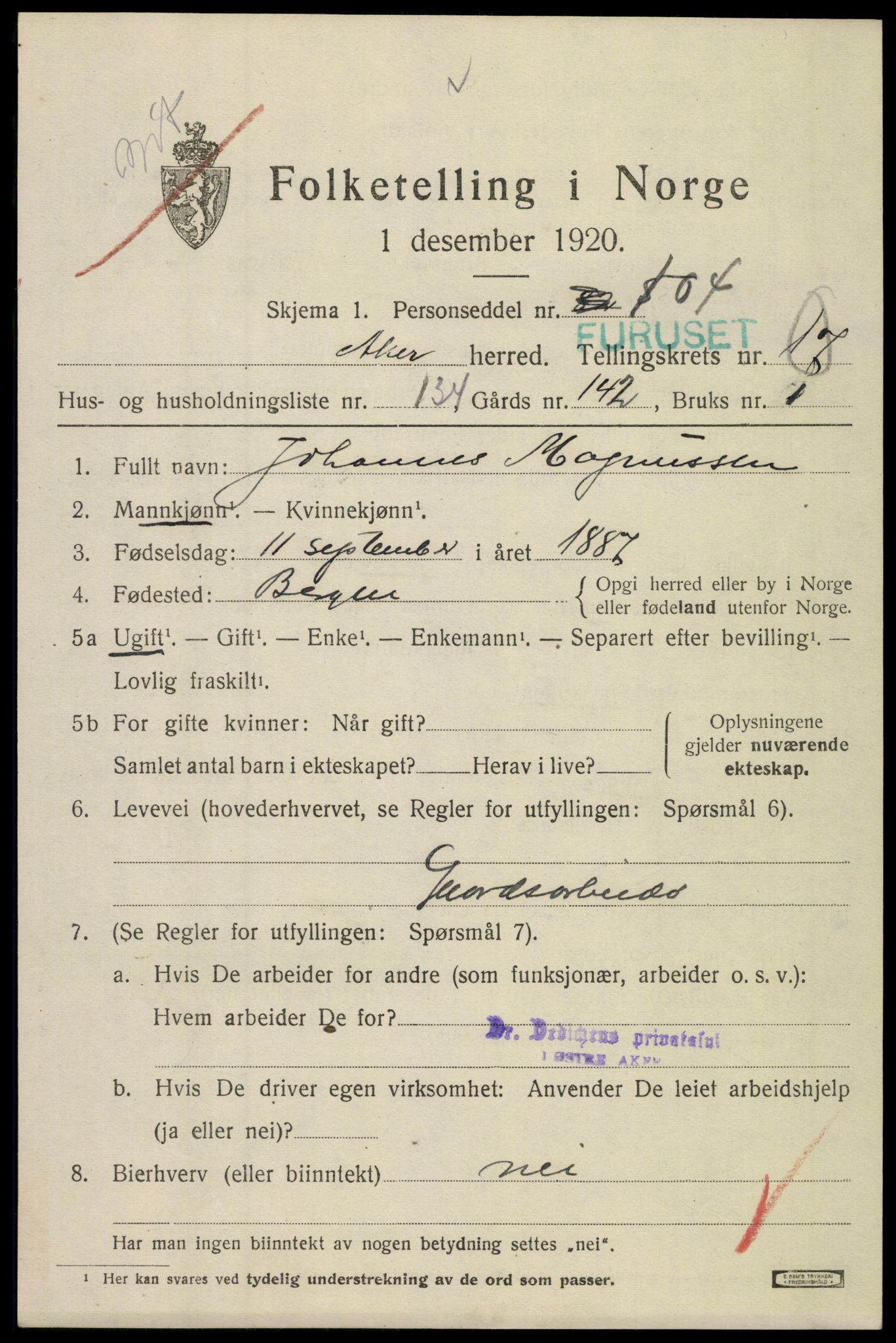 SAO, 1920 census for Aker, 1920, p. 105756