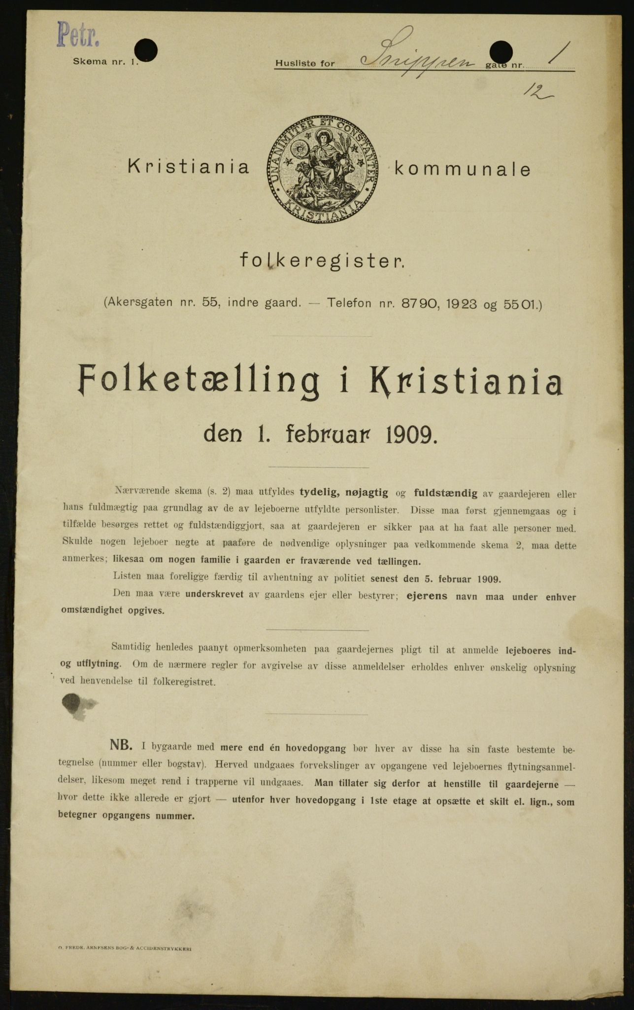 OBA, Municipal Census 1909 for Kristiania, 1909, p. 88824