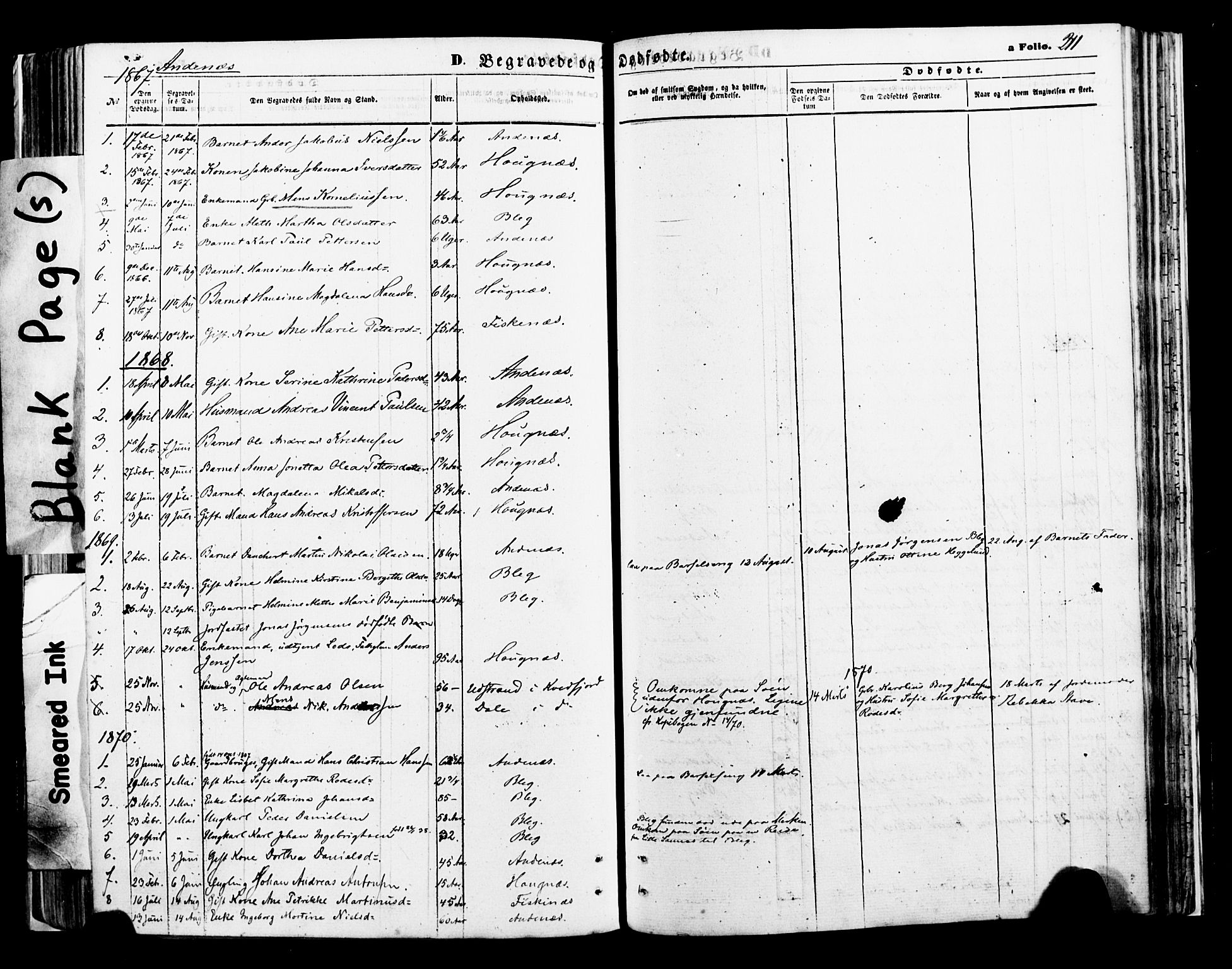 Ministerialprotokoller, klokkerbøker og fødselsregistre - Nordland, AV/SAT-A-1459/897/L1398: Parish register (official) no. 897A05 /2, 1867-1880, p. 211