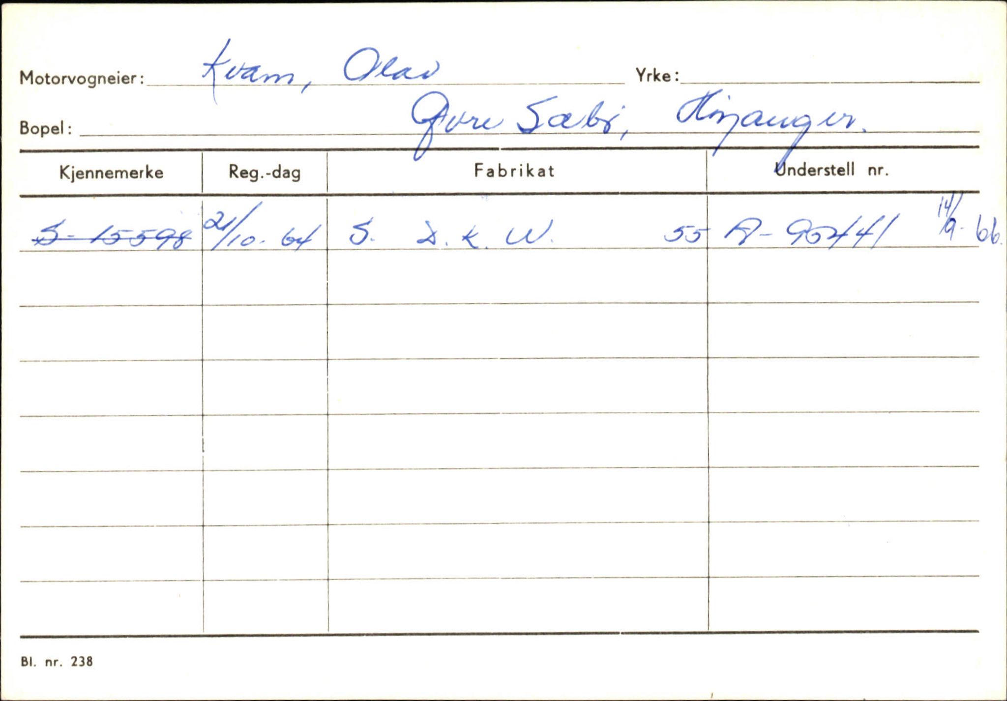 Statens vegvesen, Sogn og Fjordane vegkontor, SAB/A-5301/4/F/L0130: Eigarregister Eid T-Å. Høyanger A-O, 1945-1975, p. 1844