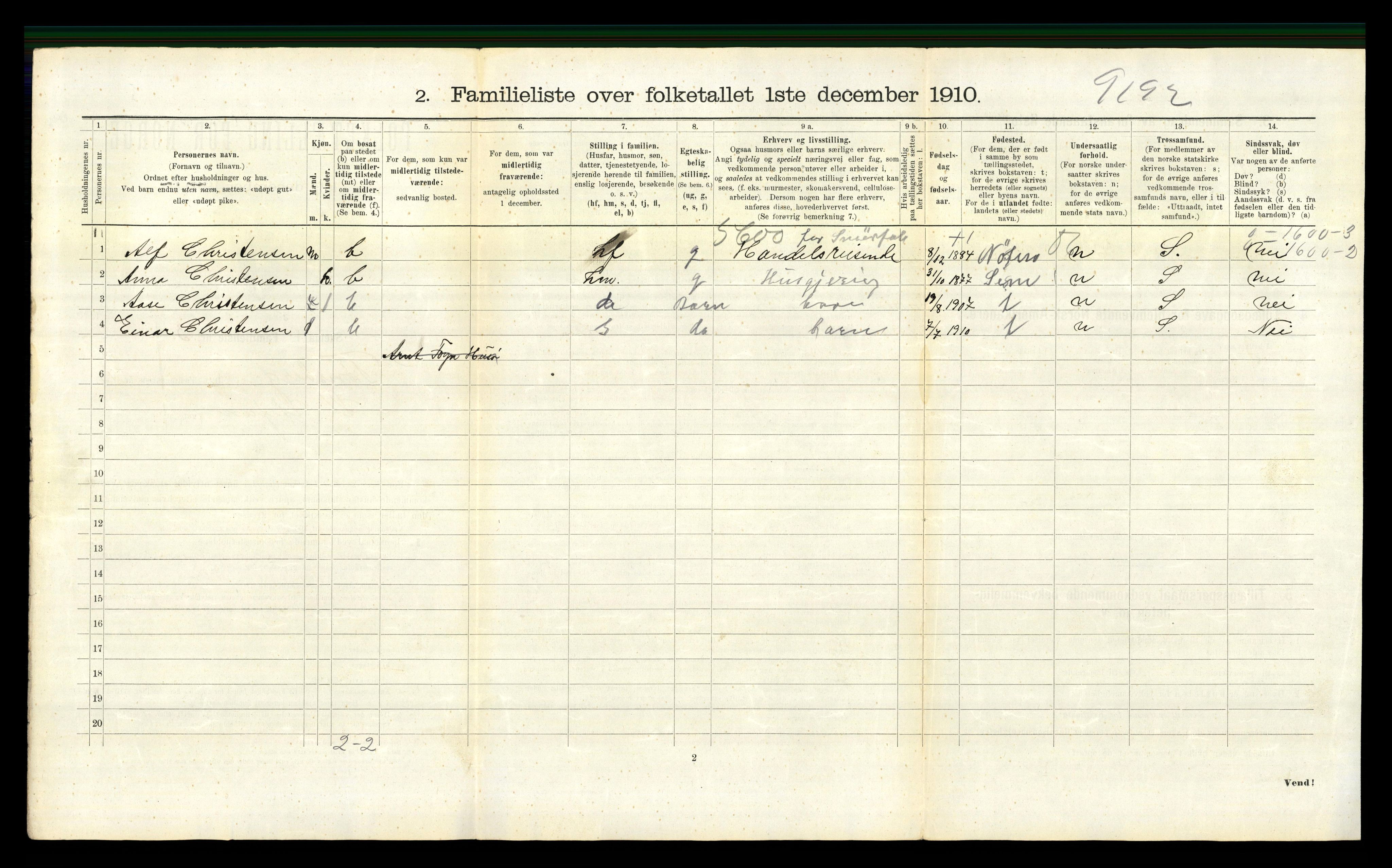 RA, 1910 census for Tønsberg, 1910, p. 5878