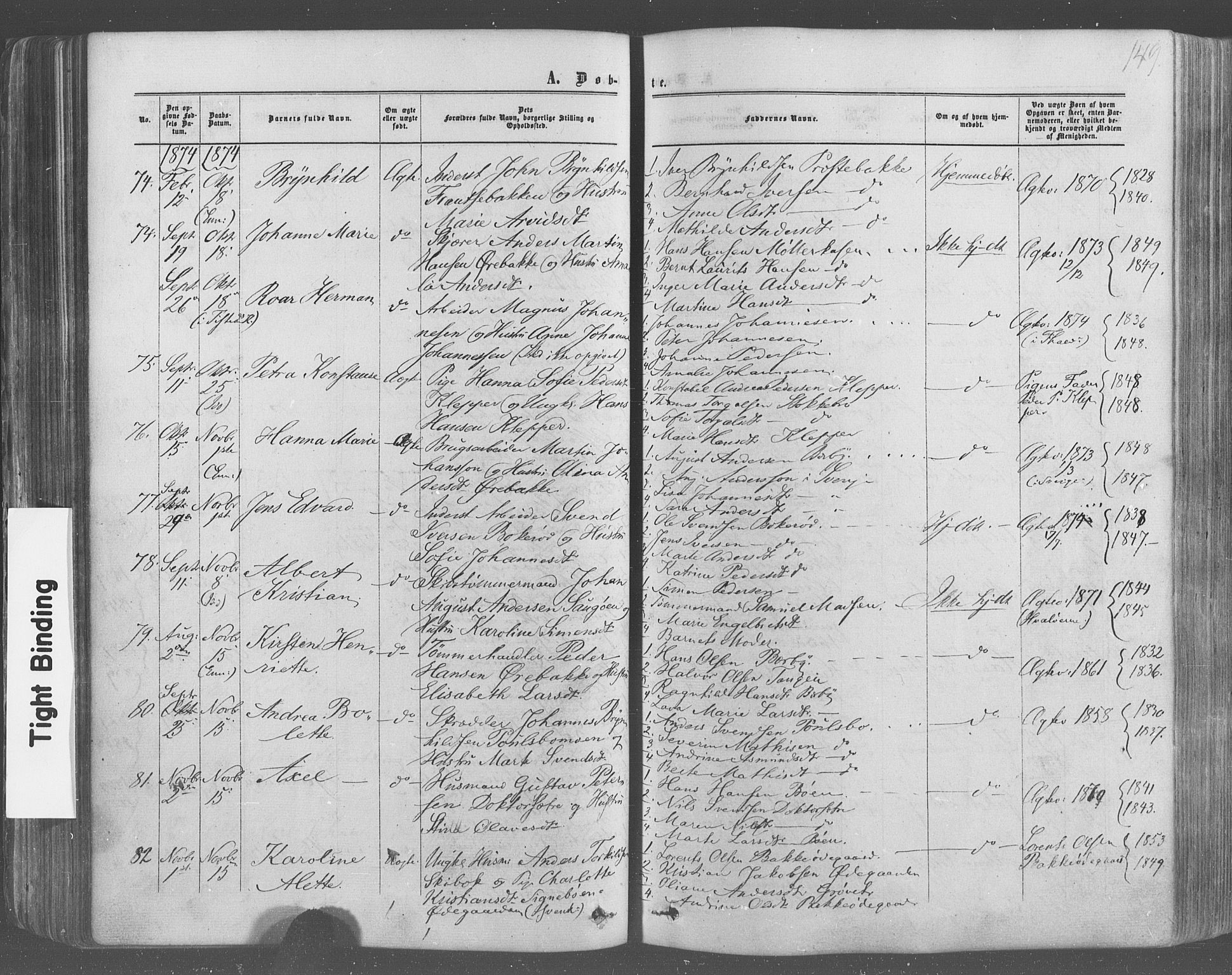 Idd prestekontor Kirkebøker, AV/SAO-A-10911/F/Fc/L0005: Parish register (official) no. III 5, 1861-1877, p. 149