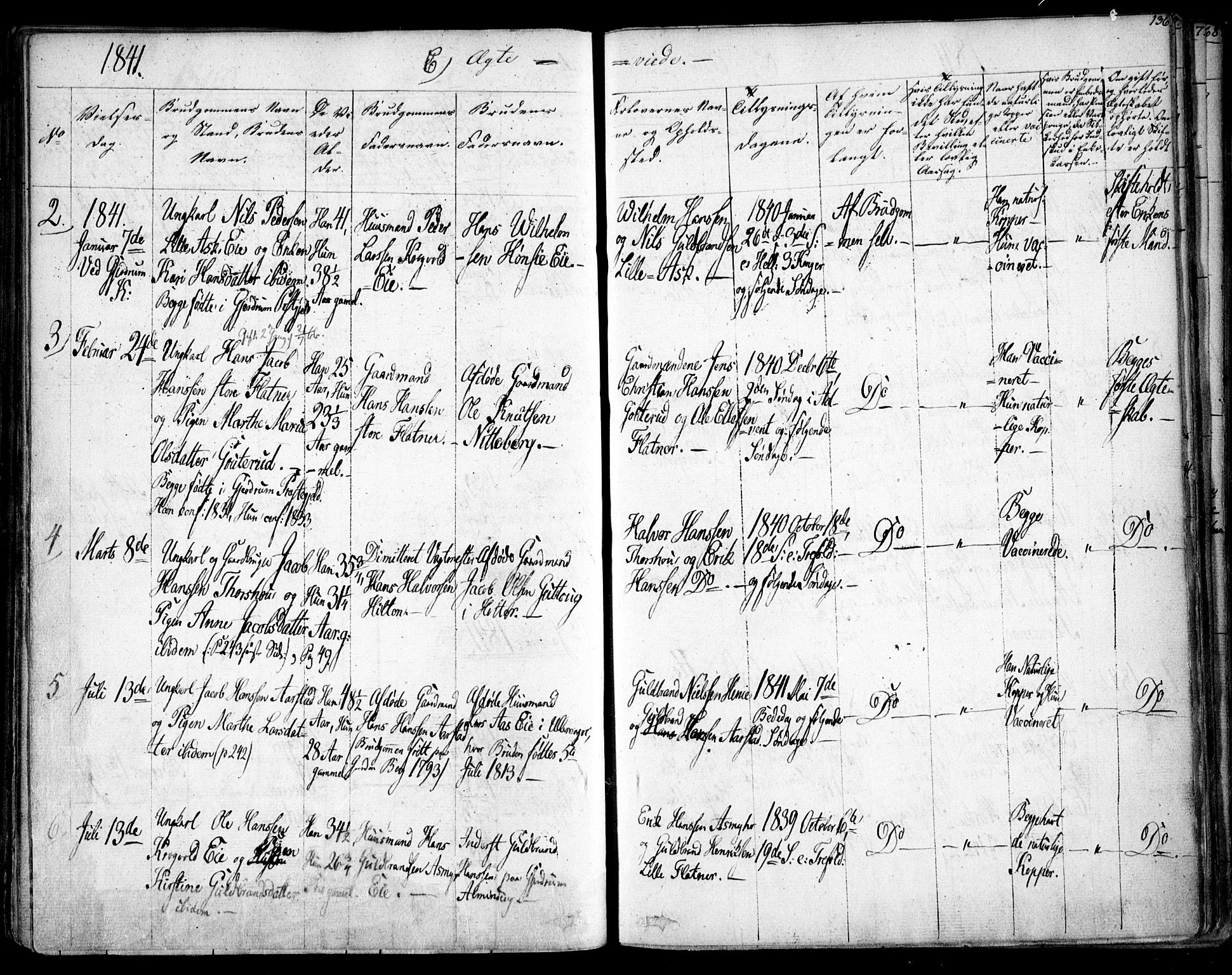 Gjerdrum prestekontor Kirkebøker, AV/SAO-A-10412b/F/Fa/L0005: Parish register (official) no. I 5, 1835-1845, p. 136