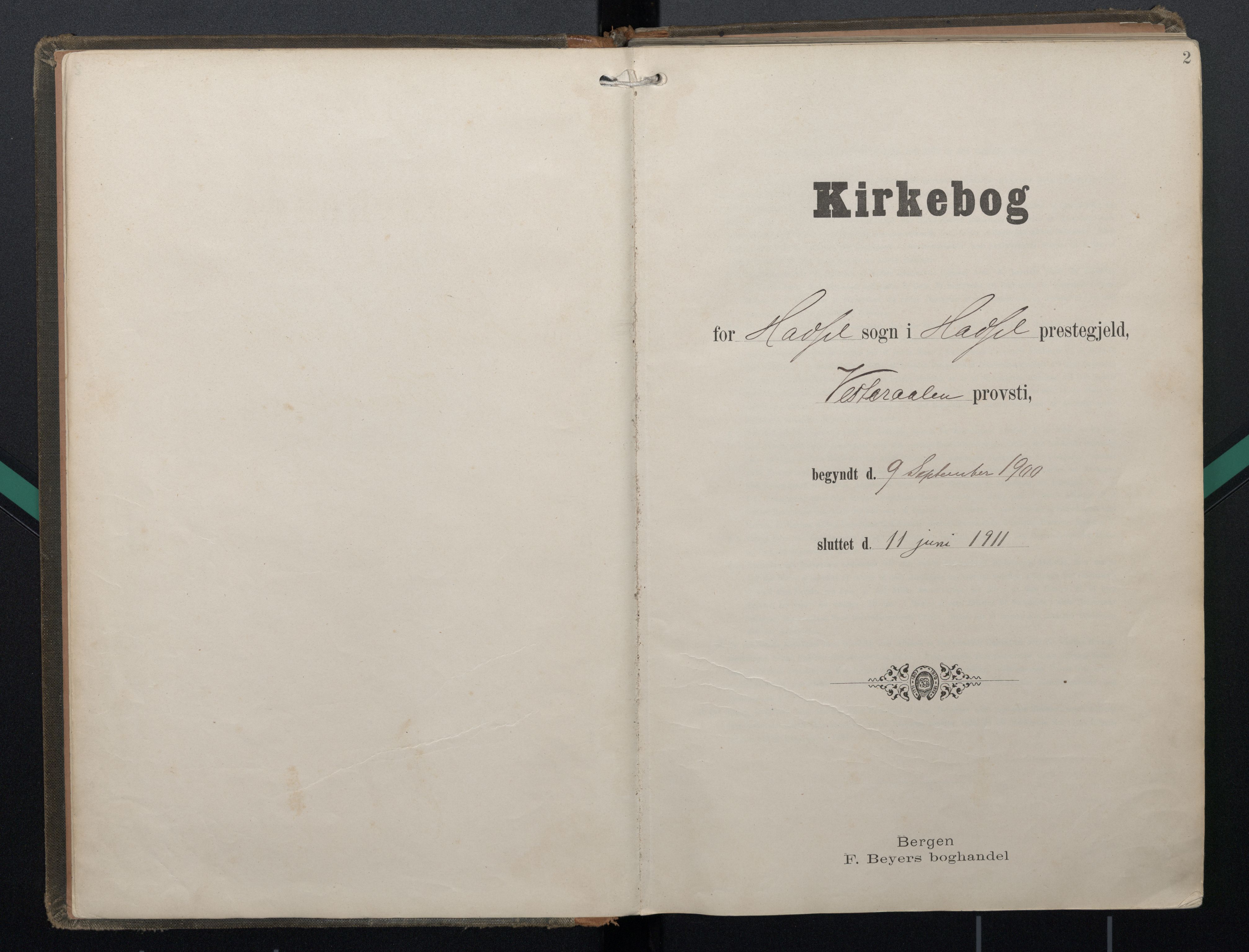 Ministerialprotokoller, klokkerbøker og fødselsregistre - Nordland, AV/SAT-A-1459/888/L1247: Parish register (official) no. 888A13, 1900-1911, p. 2