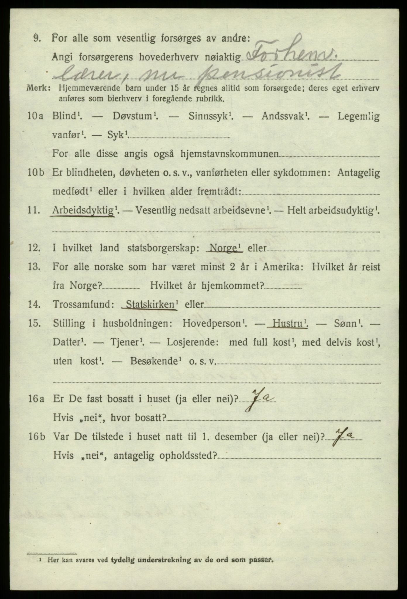SAB, 1920 census for Hamre, 1920, p. 3434