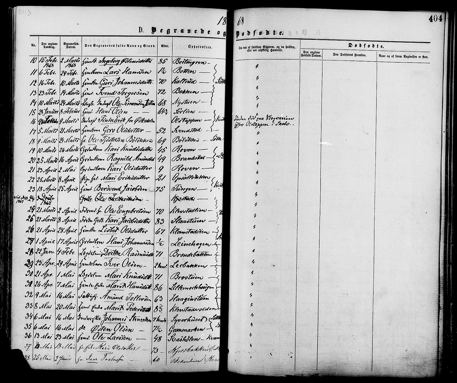 Nord-Fron prestekontor, AV/SAH-PREST-080/H/Ha/Haa/L0002: Parish register (official) no. 2, 1865-1883, p. 404