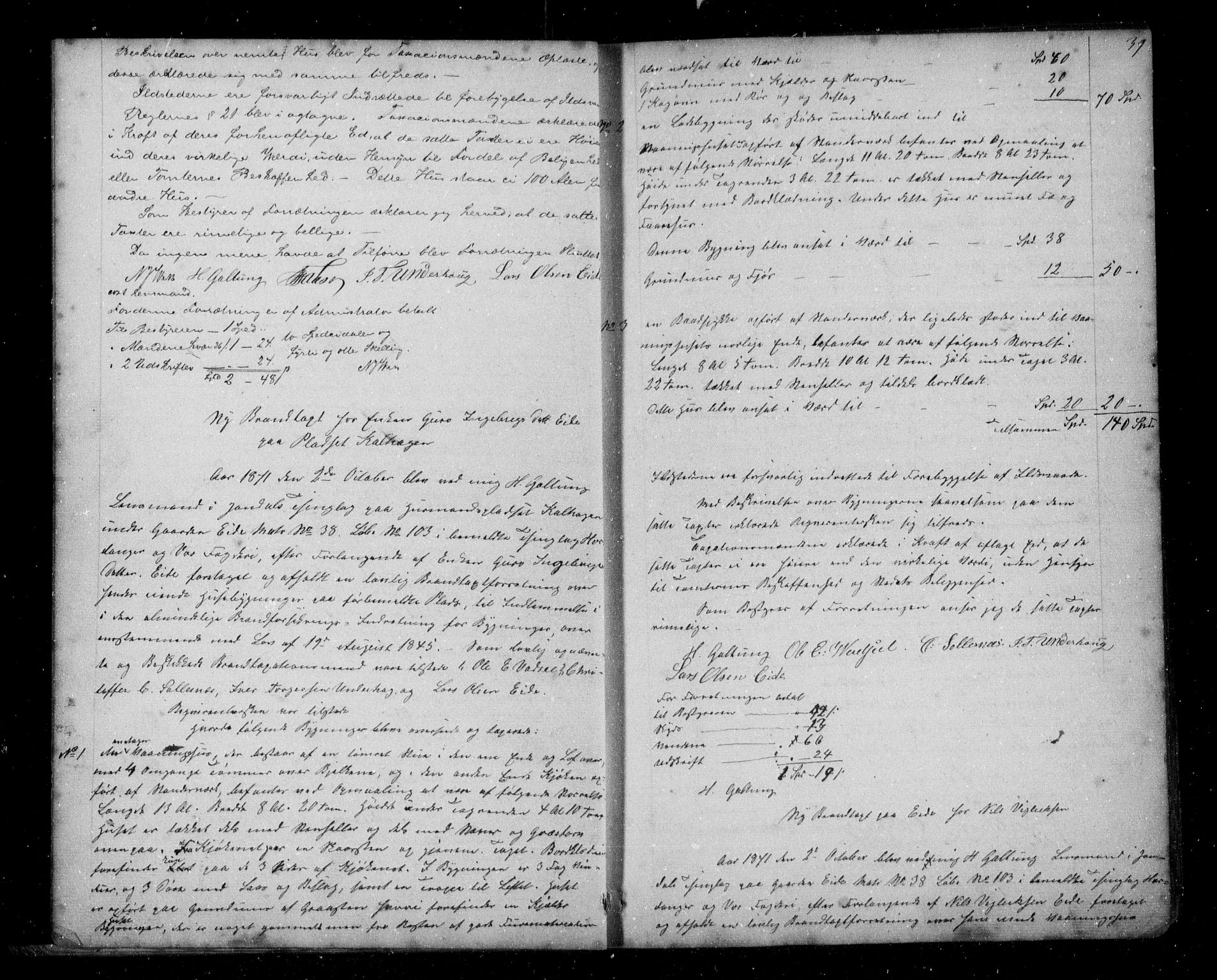 Lensmannen i Jondal, SAB/A-33101/0012/L0001: Branntakstprotokoll, 1846-1885, p. 38b-39a
