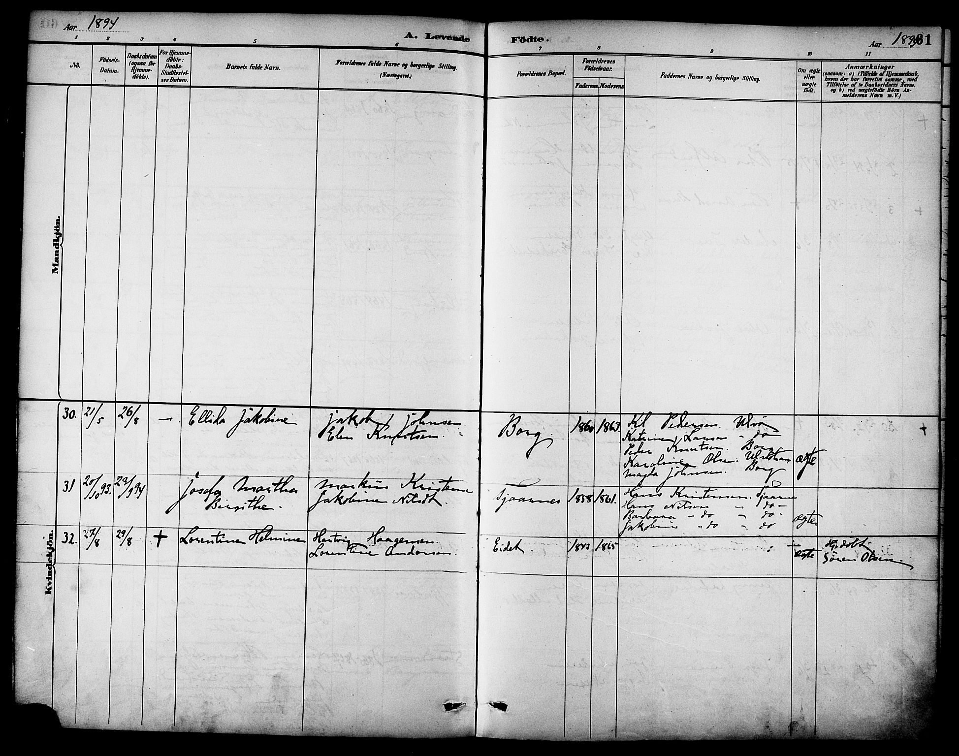 Ministerialprotokoller, klokkerbøker og fødselsregistre - Nordland, SAT/A-1459/861/L0869: Parish register (official) no. 861A04, 1889-1903, p. 61