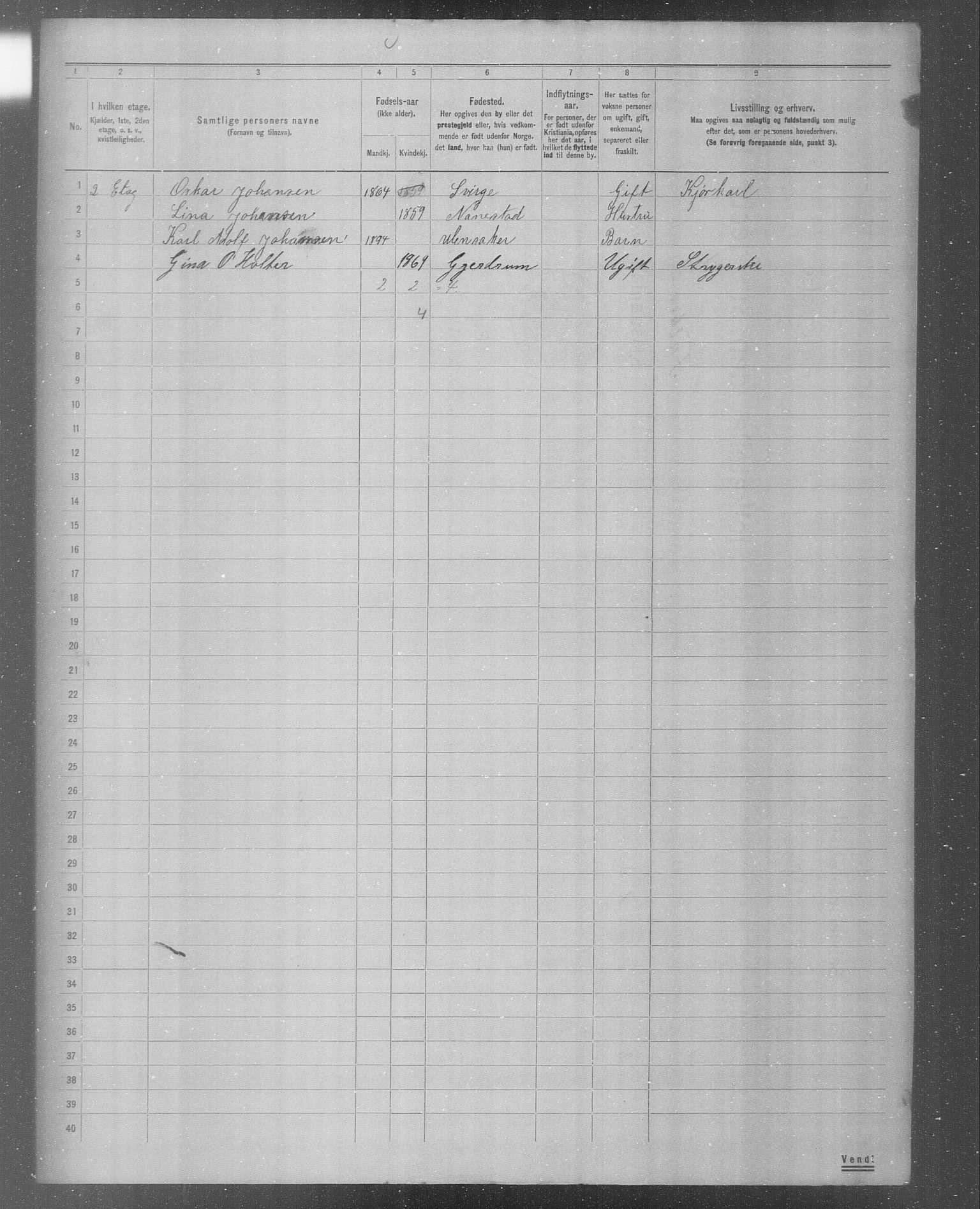 OBA, Municipal Census 1904 for Kristiania, 1904, p. 4774