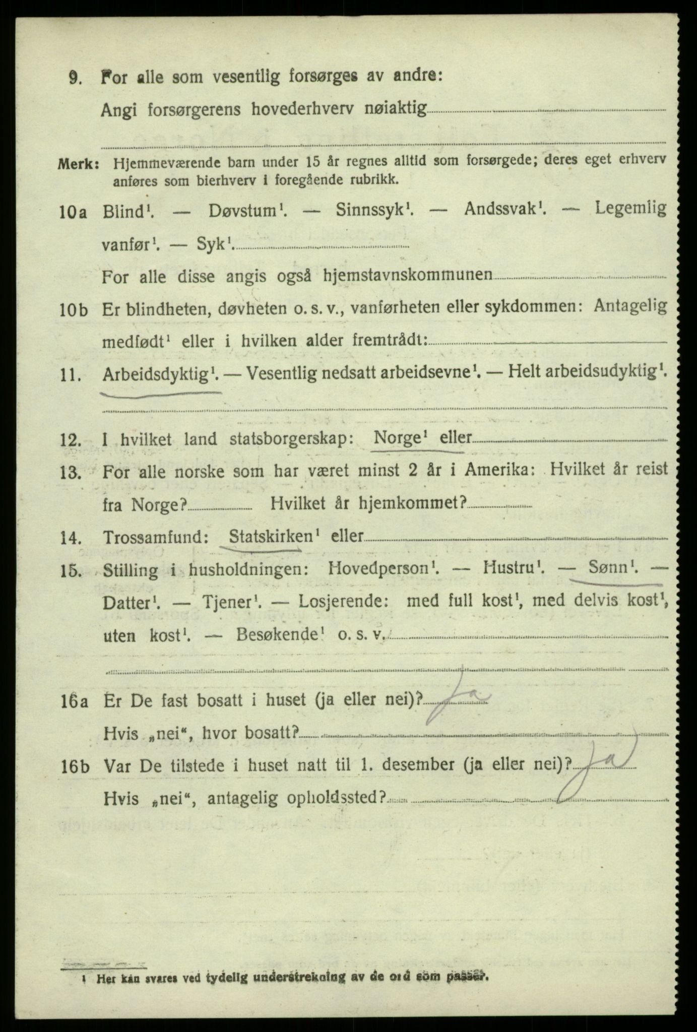 SAB, 1920 census for Odda, 1920, p. 10782