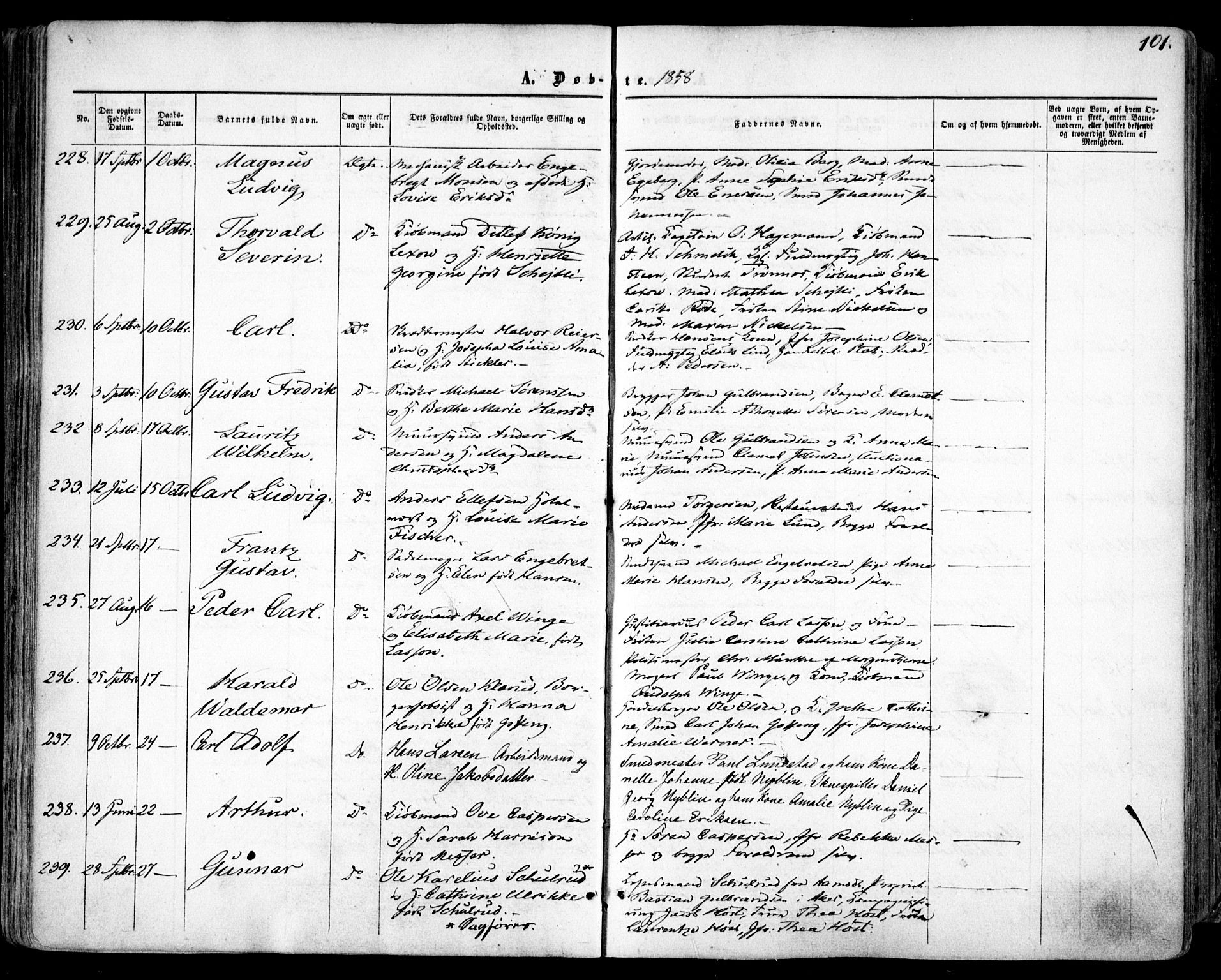 Oslo domkirke Kirkebøker, SAO/A-10752/F/Fa/L0015: Parish register (official) no. 15, 1857-1871, p. 101