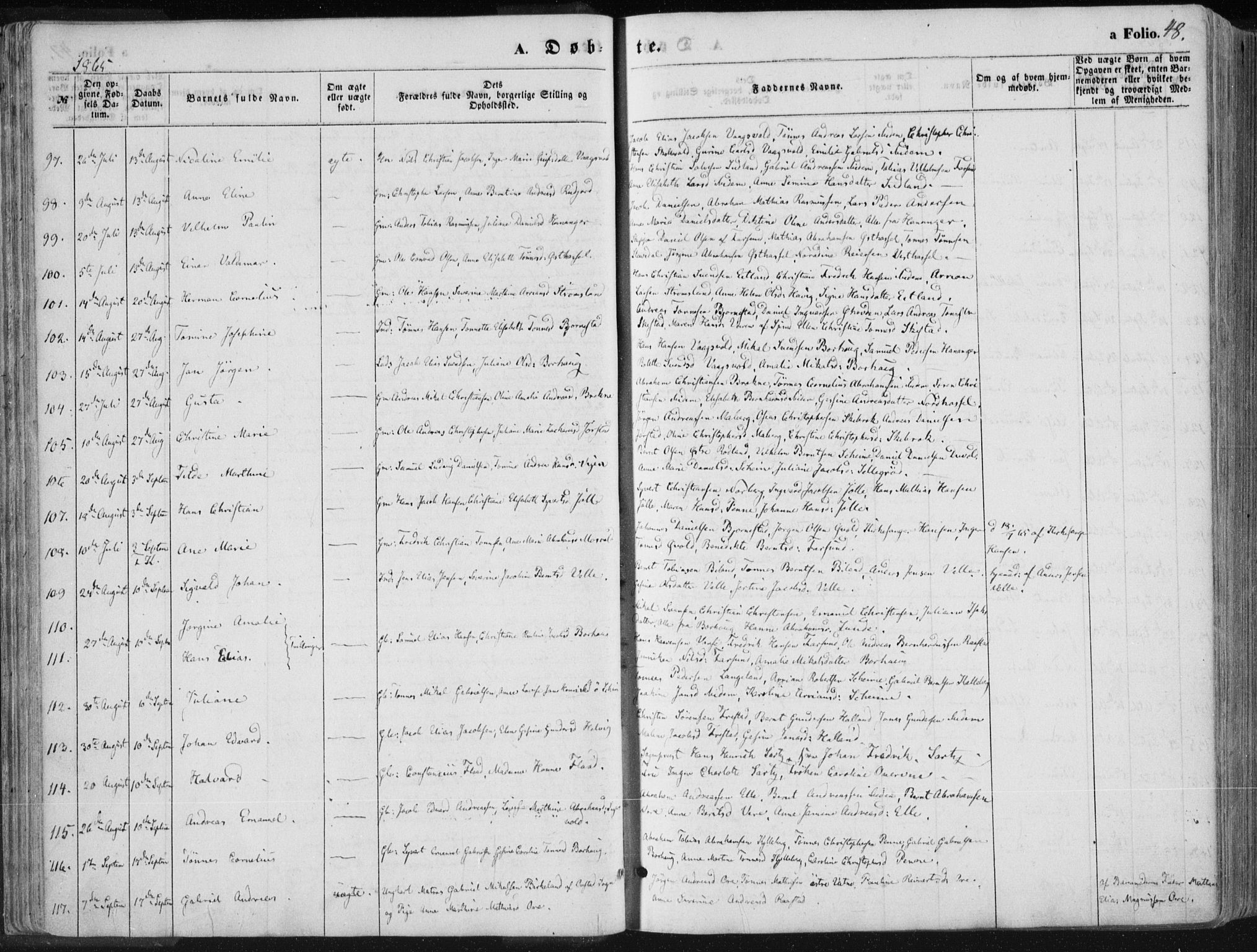 Lista sokneprestkontor, AV/SAK-1111-0027/F/Fa/L0011: Parish register (official) no. A 11, 1861-1878, p. 48