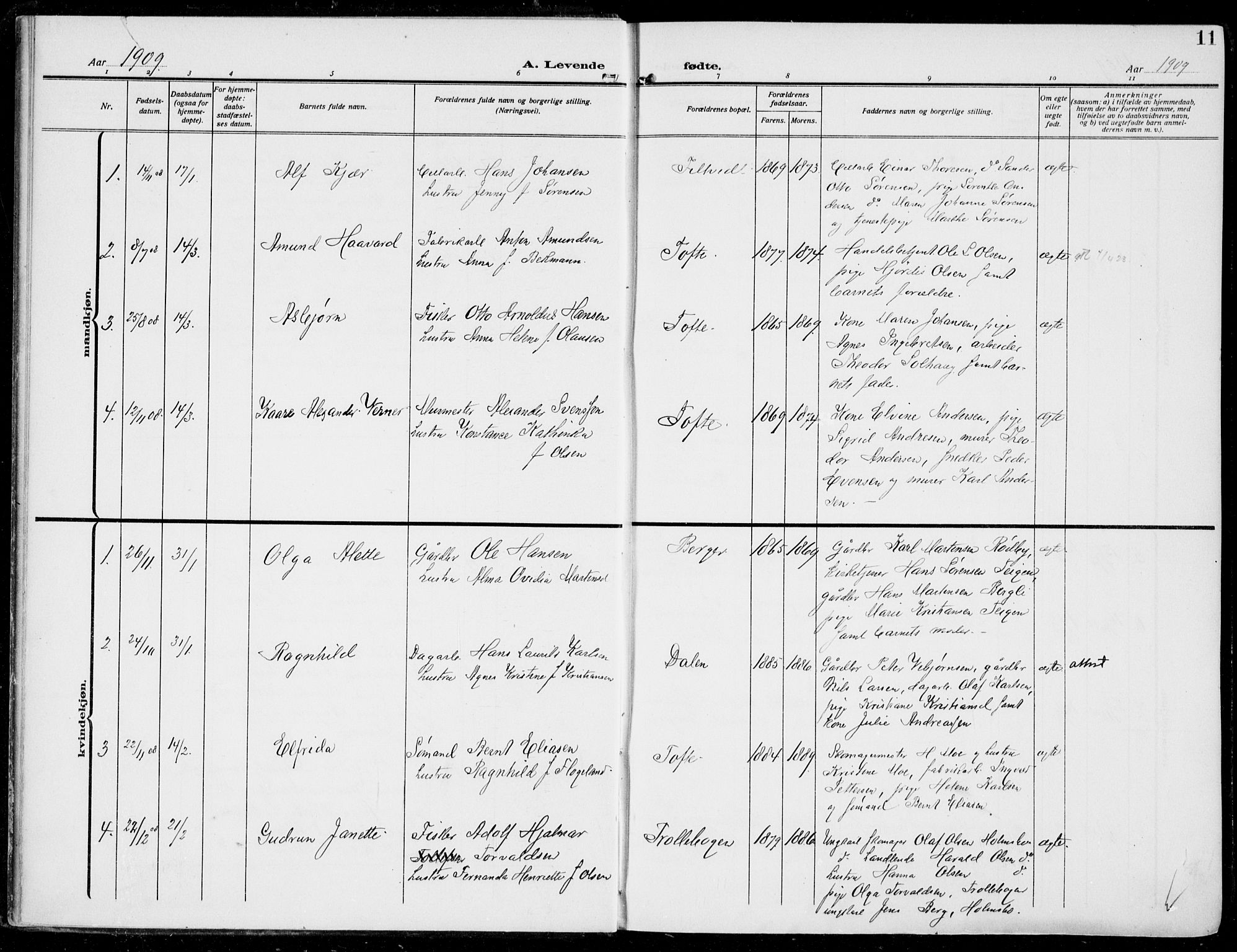 Hurum kirkebøker, SAKO/A-229/F/Fa/L0016: Parish register (official) no. 16, 1899-1918, p. 11