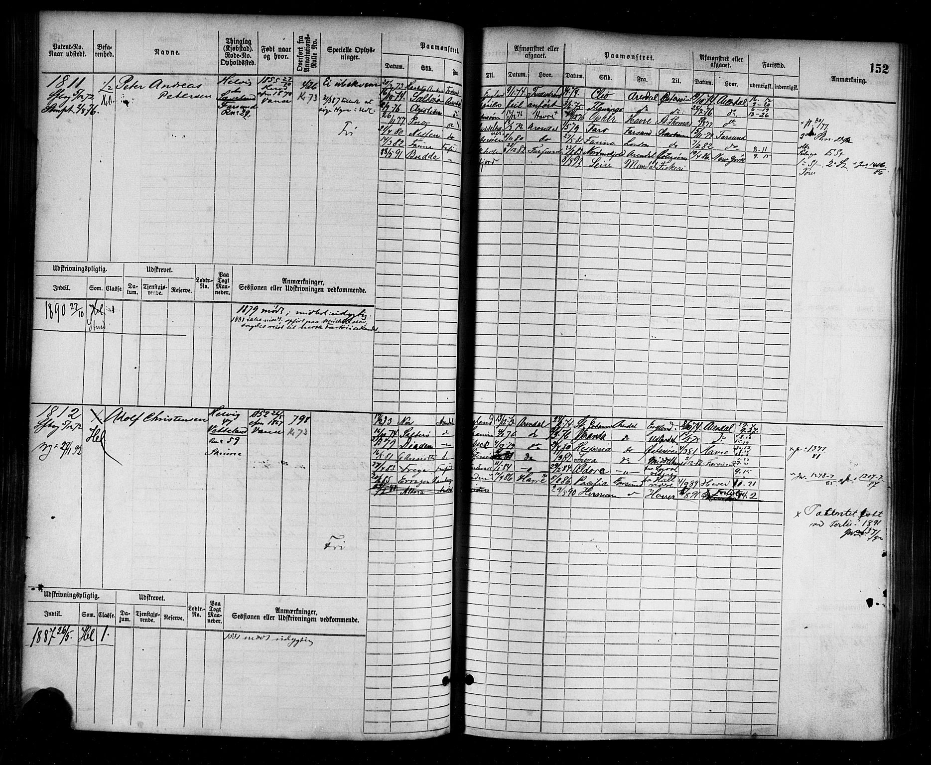 Farsund mønstringskrets, AV/SAK-2031-0017/F/Fb/L0003: Hovedrulle nr 1509-2274, M-6, 1868-1915, p. 158